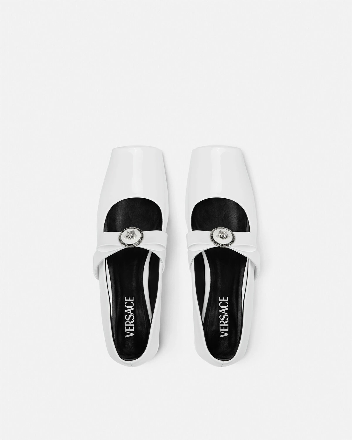 Gianni Ribbon Open Patent Ballerinas - 4