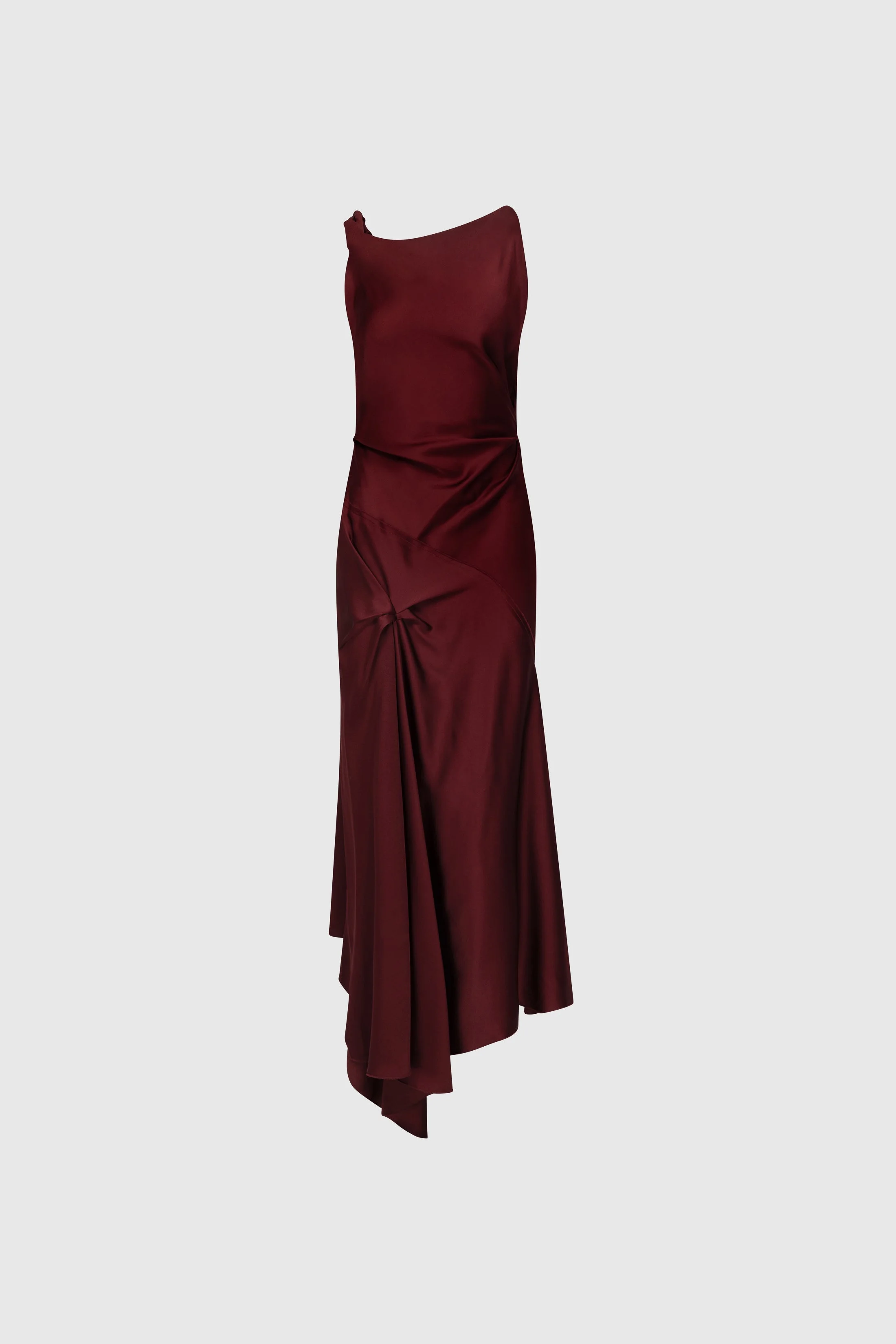 Posy Midi Dress In Burgundy - 1