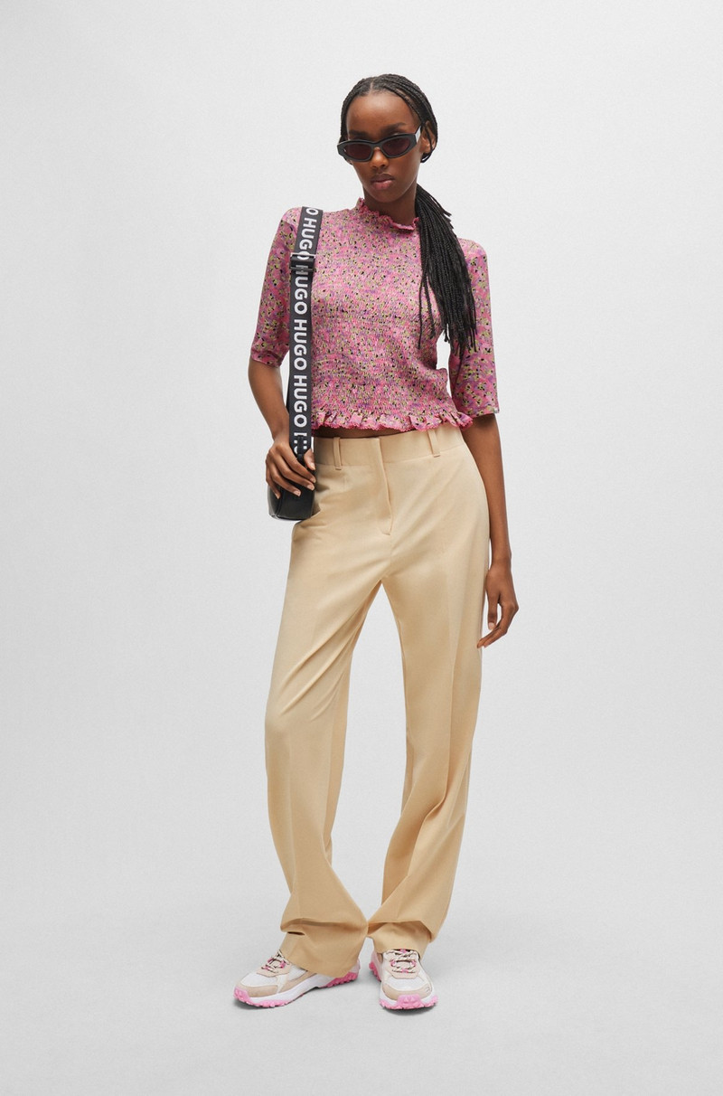 HUGO REGULAR-FIT TROUSERS IN STRETCH FABRIC WITH WIDE LEG outlook