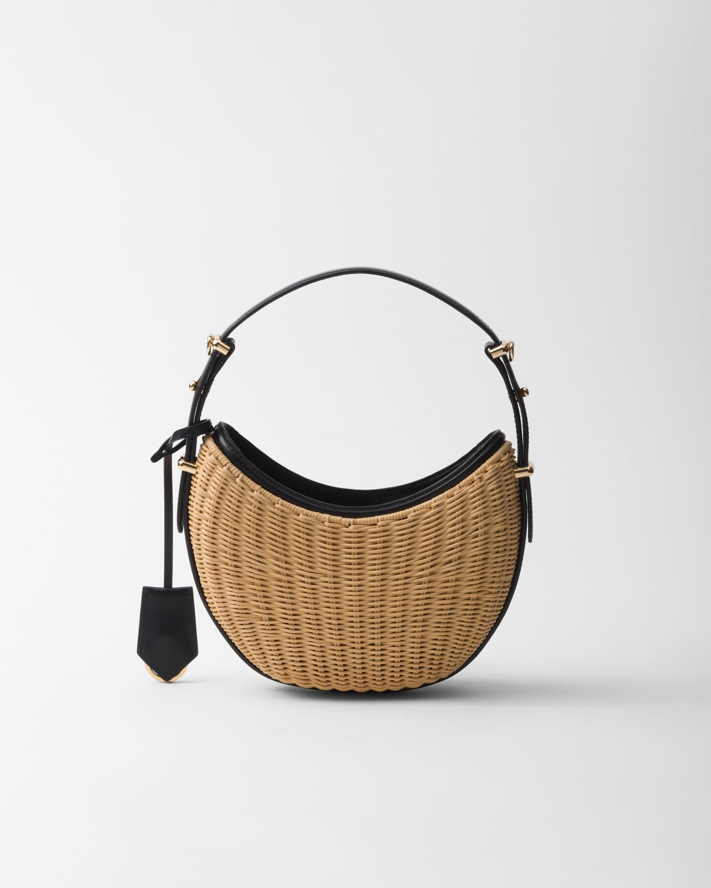 Prada Arqué woven fabric and leather bag - 4