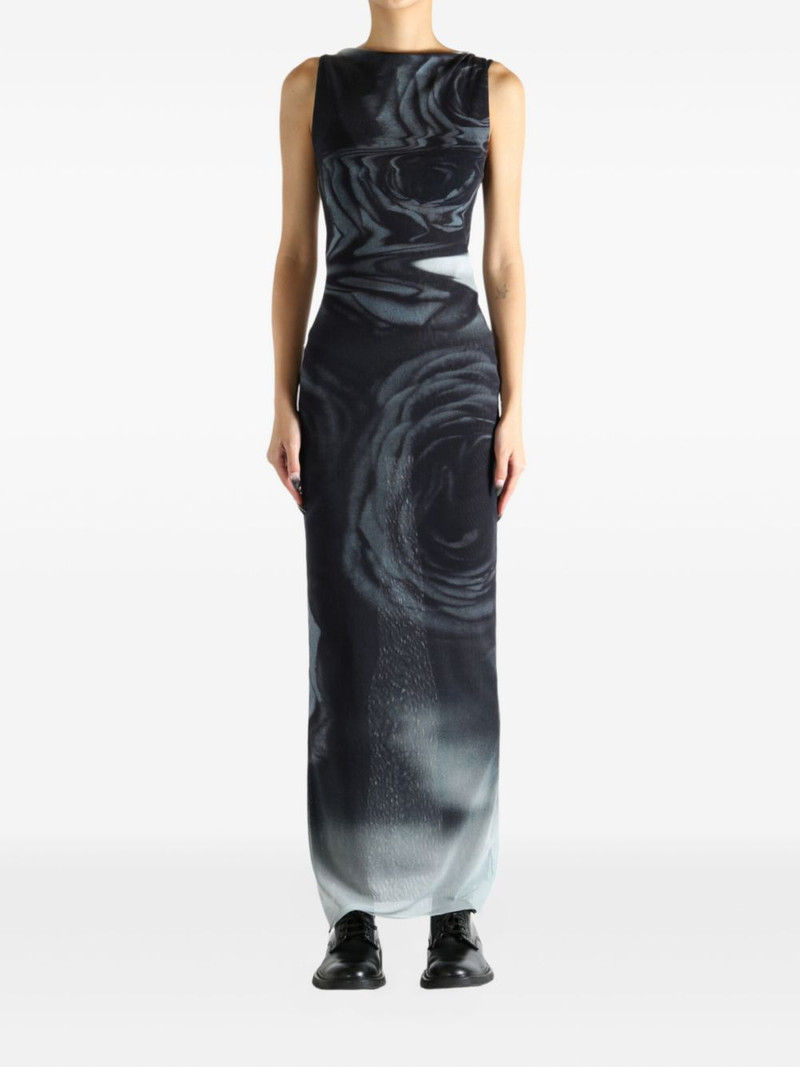 Jean Paul Gaultier rose-print sleeveless maxi dress outlook