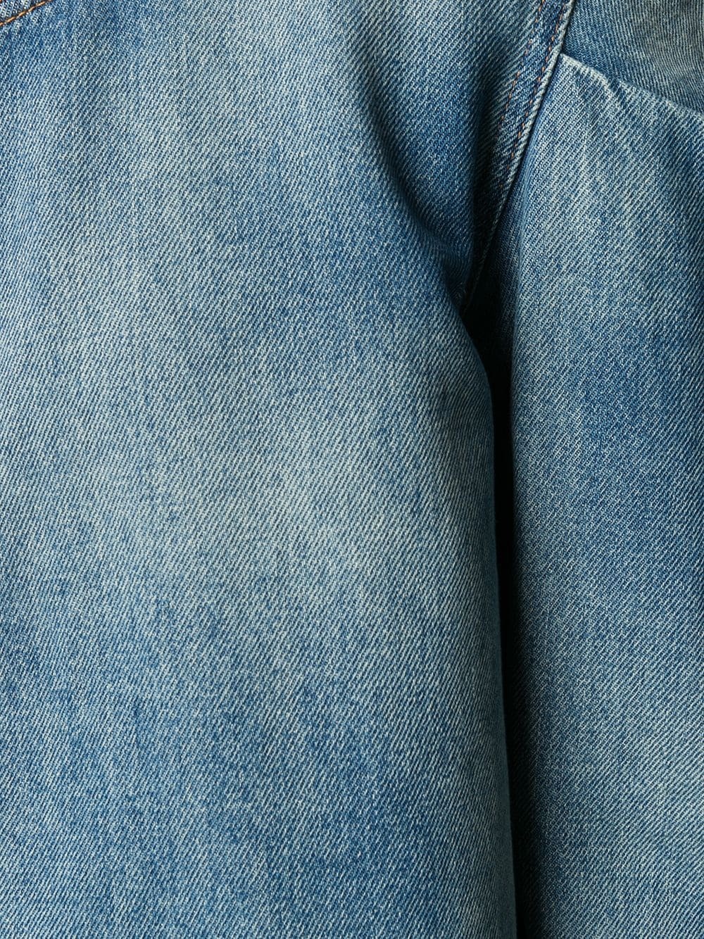 ruched-detail denim top - 5