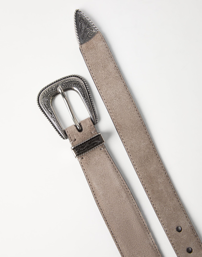 Brunello Cucinelli Suede belt with detailed buckle outlook