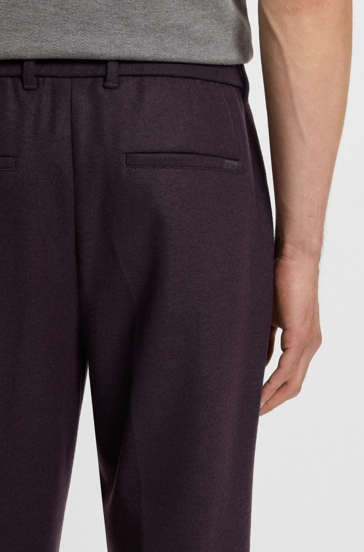 TAPERED-FIT TROUSERS IN BRUSHED STRETCH FLANNEL - 5