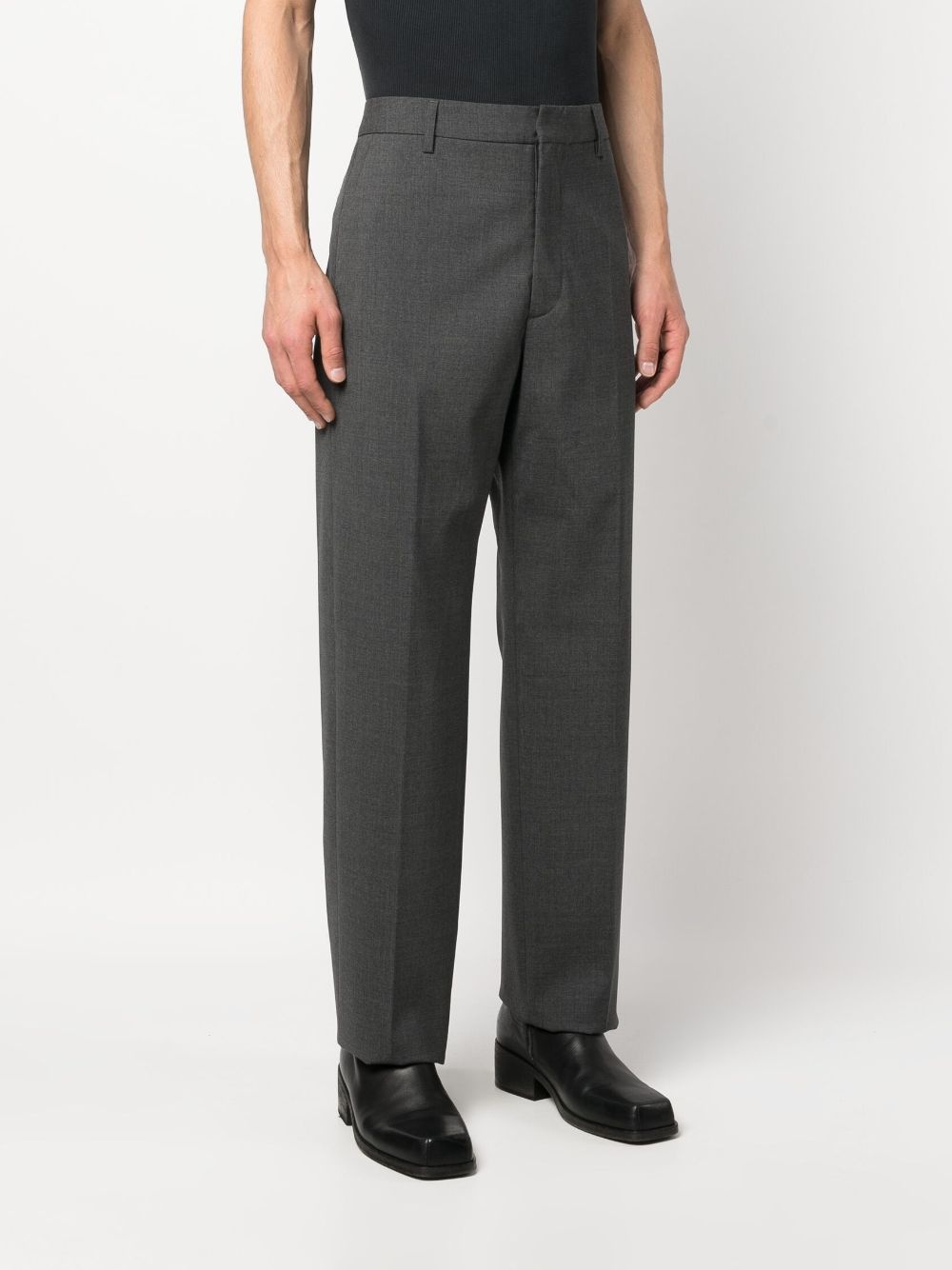 logo-plaque tailored trousers - 3