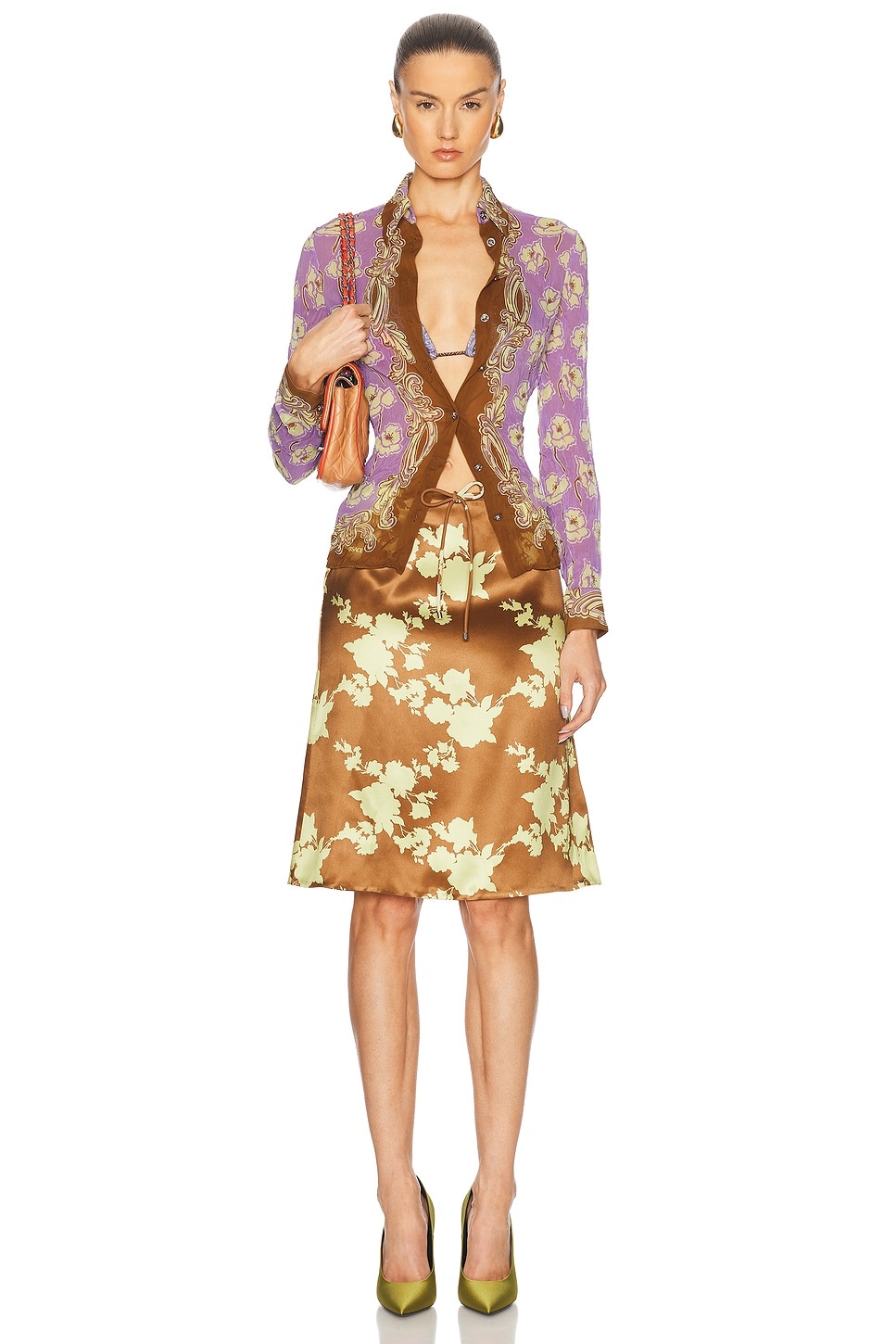 Silk Midi Skirt - 5