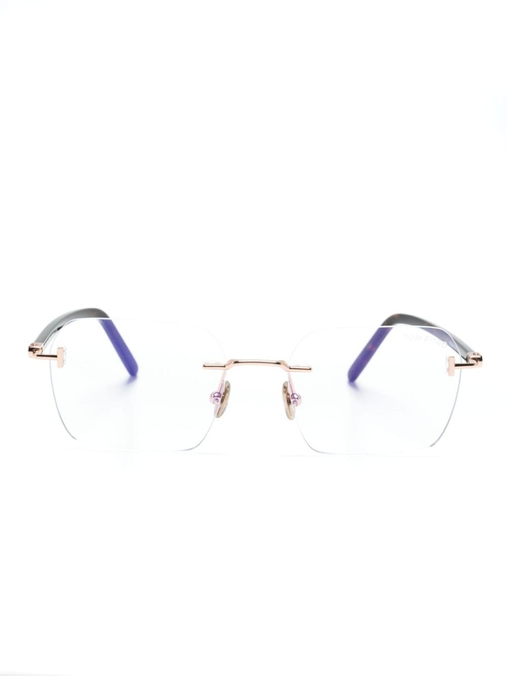 rimless rectangle-frame glasses - 1