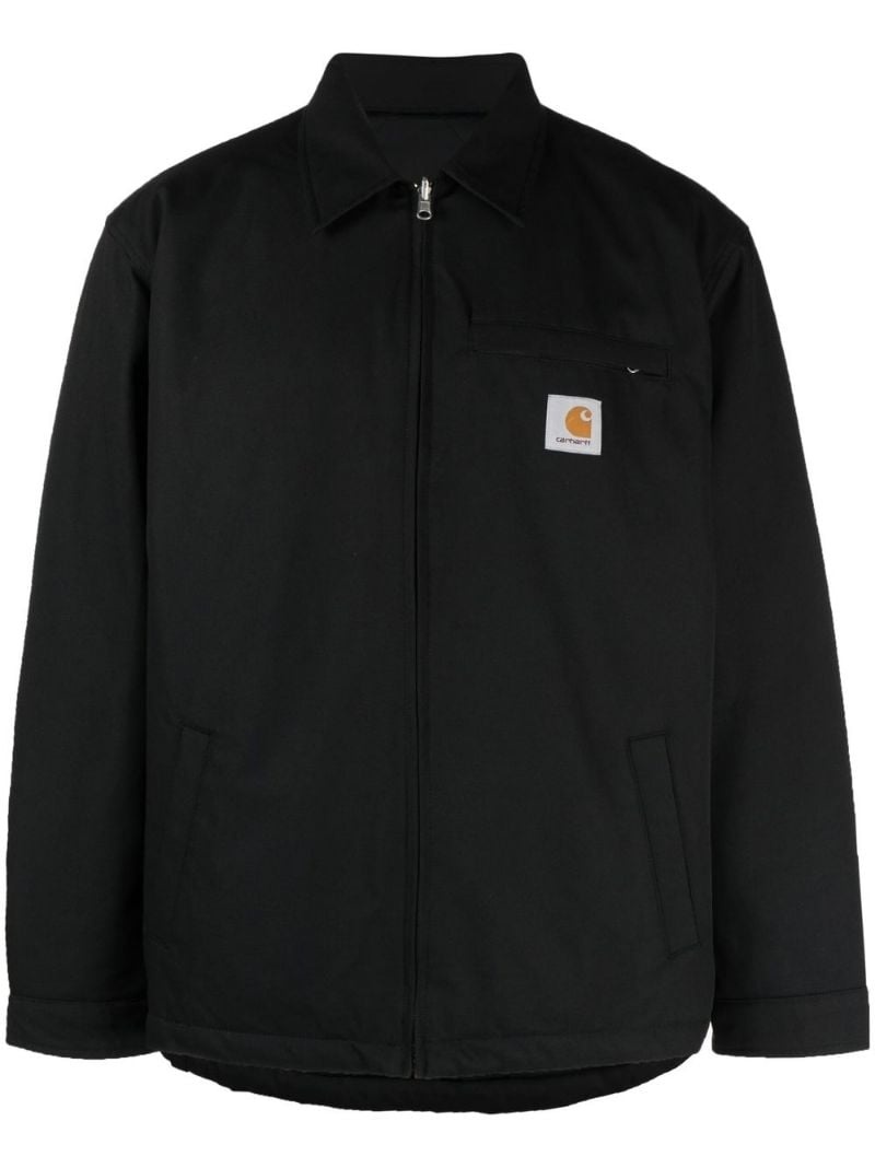 logo-patch zip-up jacket - 1