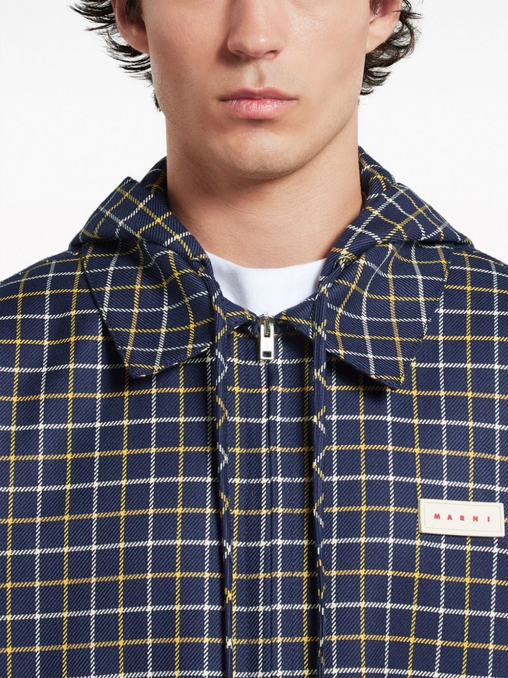 checked hooded jacket - 5