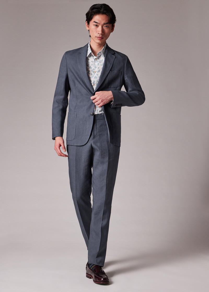 Stone Blue Linen Patch-Pocket Unlined Blazer 6