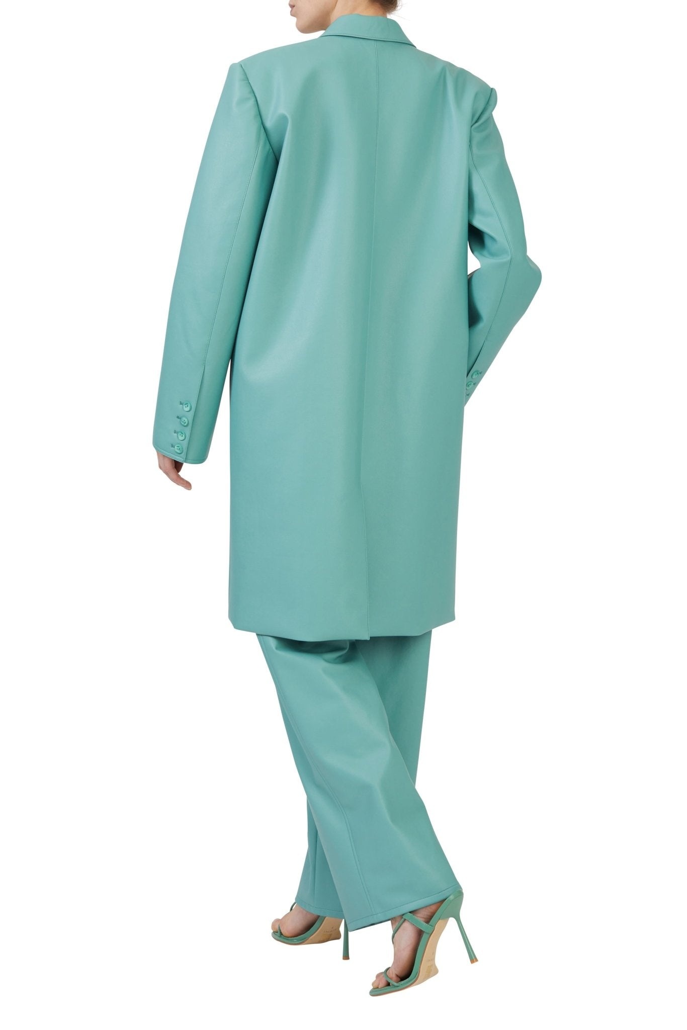 Faux Leather Boxy Coat - 2