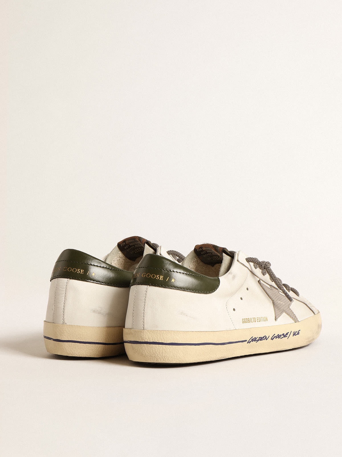 Golden Goose Super-Star LTD with croc-print star and green