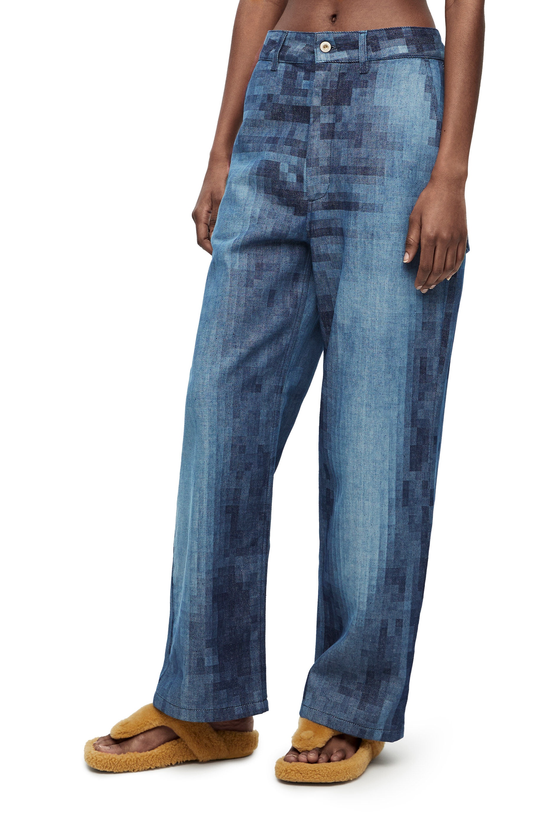 Pixelated baggy jeans in denim - 3