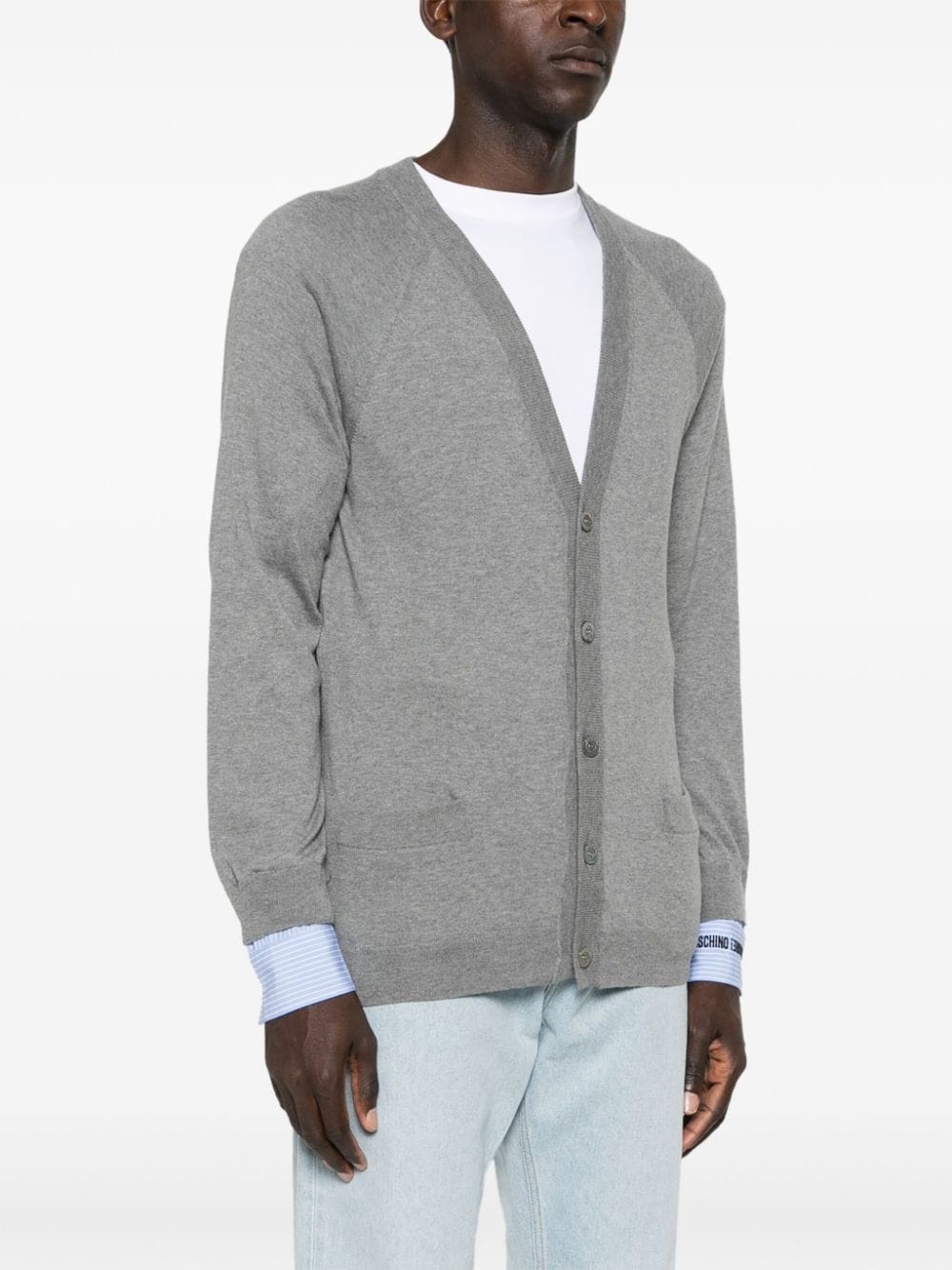 layered-details knitted cardigan - 3