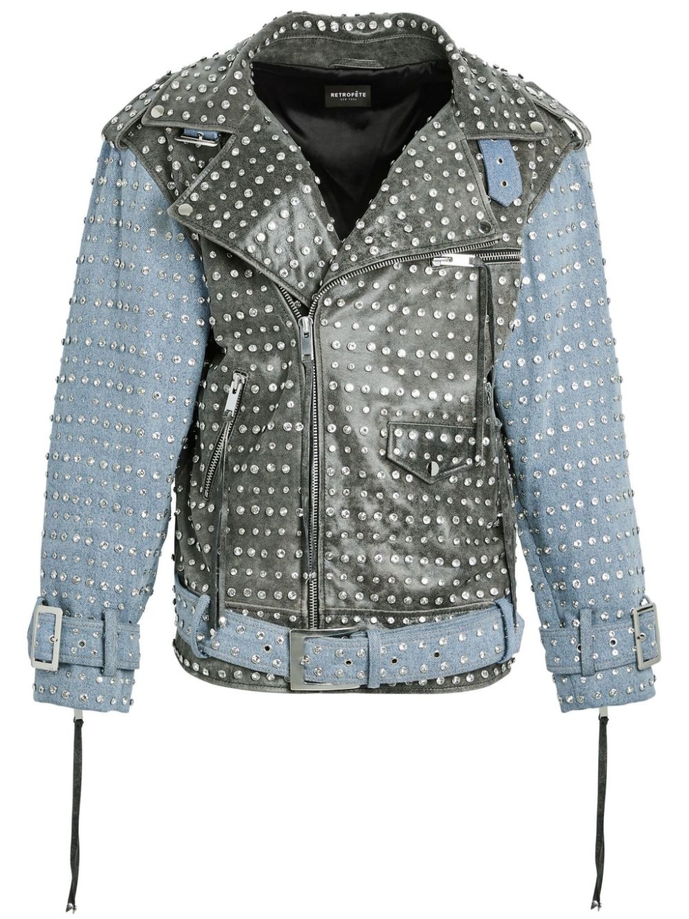 Rebel rhinestone denim jacket - 1