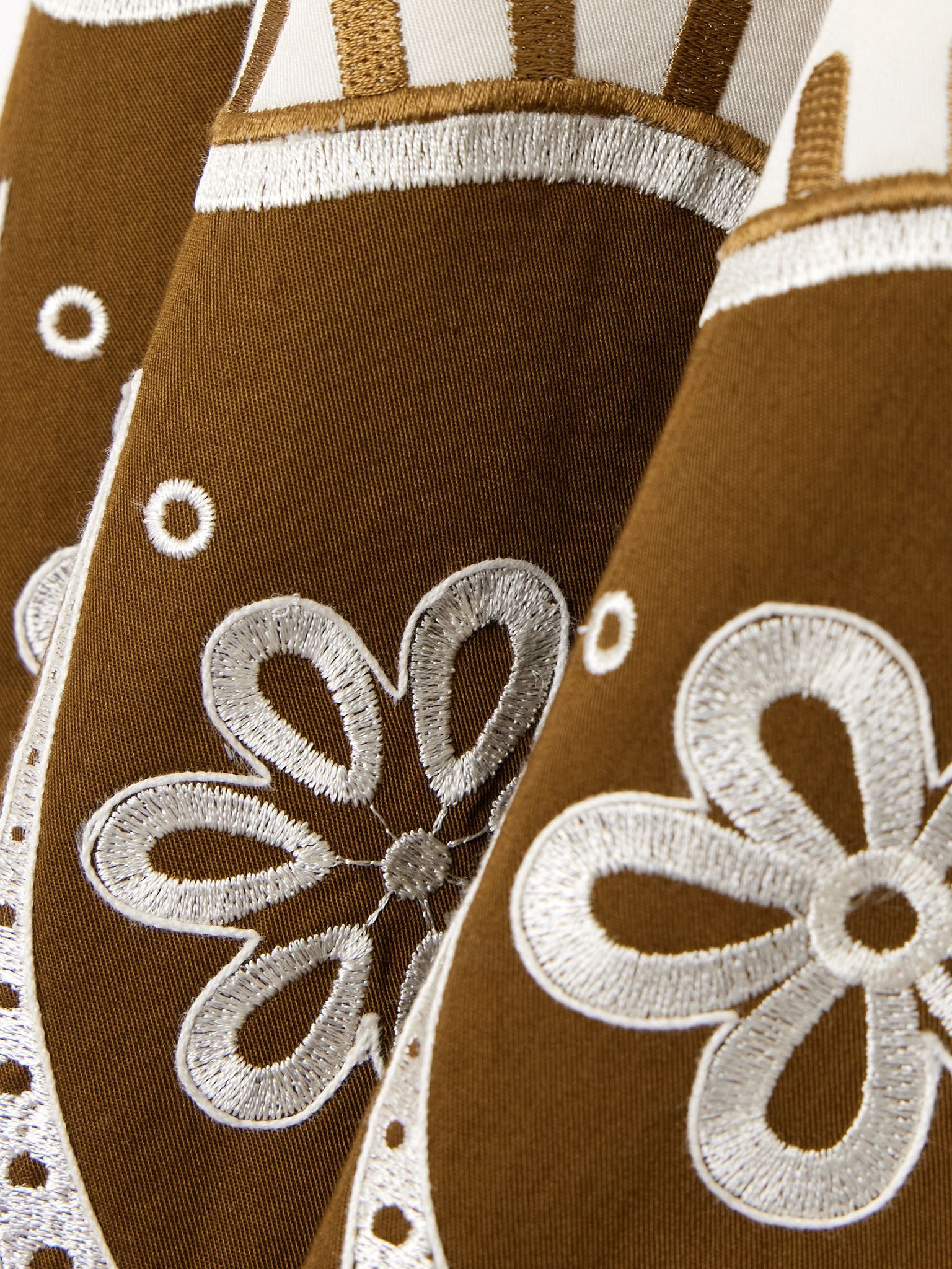 Elida embroidered cotton midi dress Brown - 4