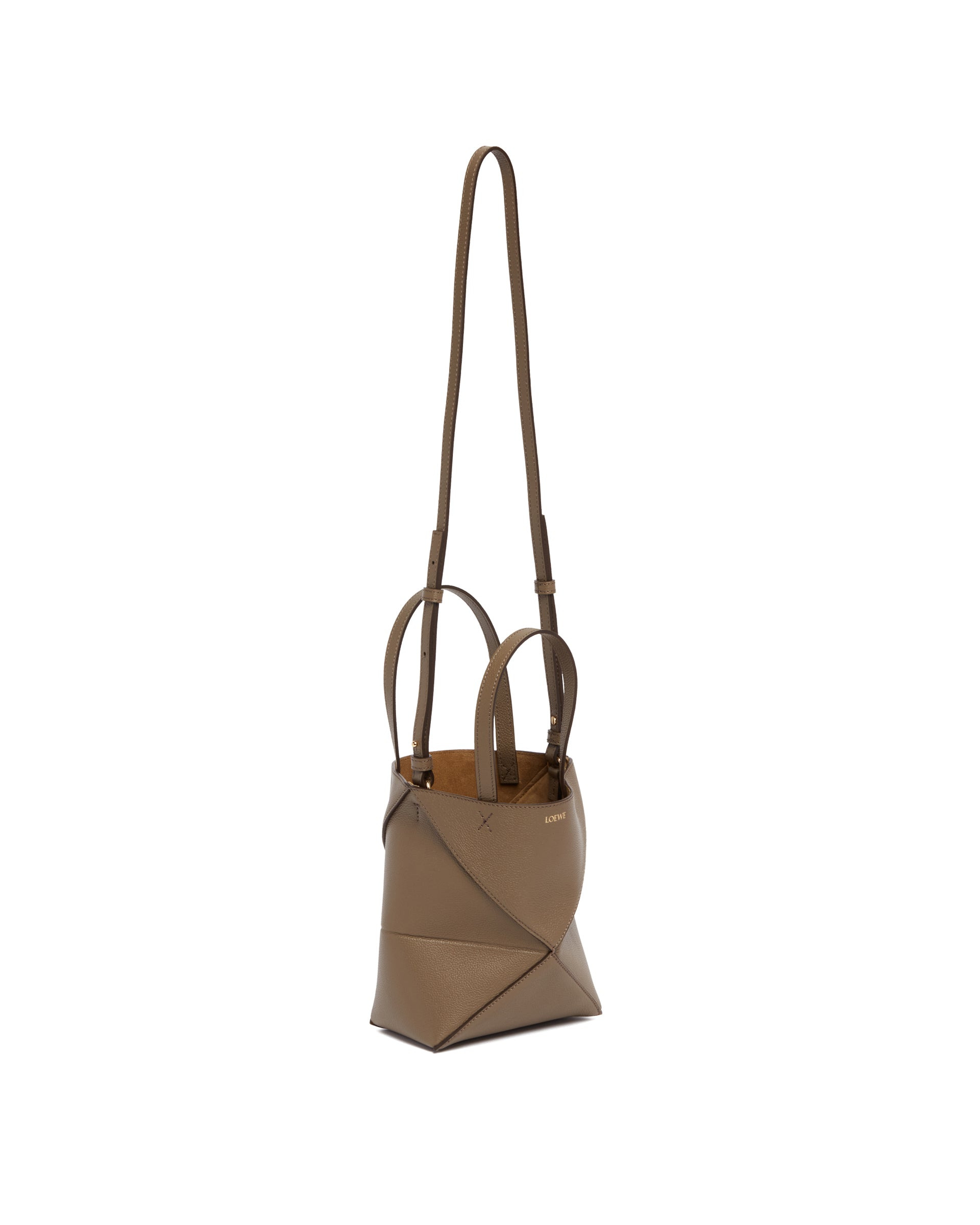 Beige Mini Puzzle Fold Tote Bag - 6