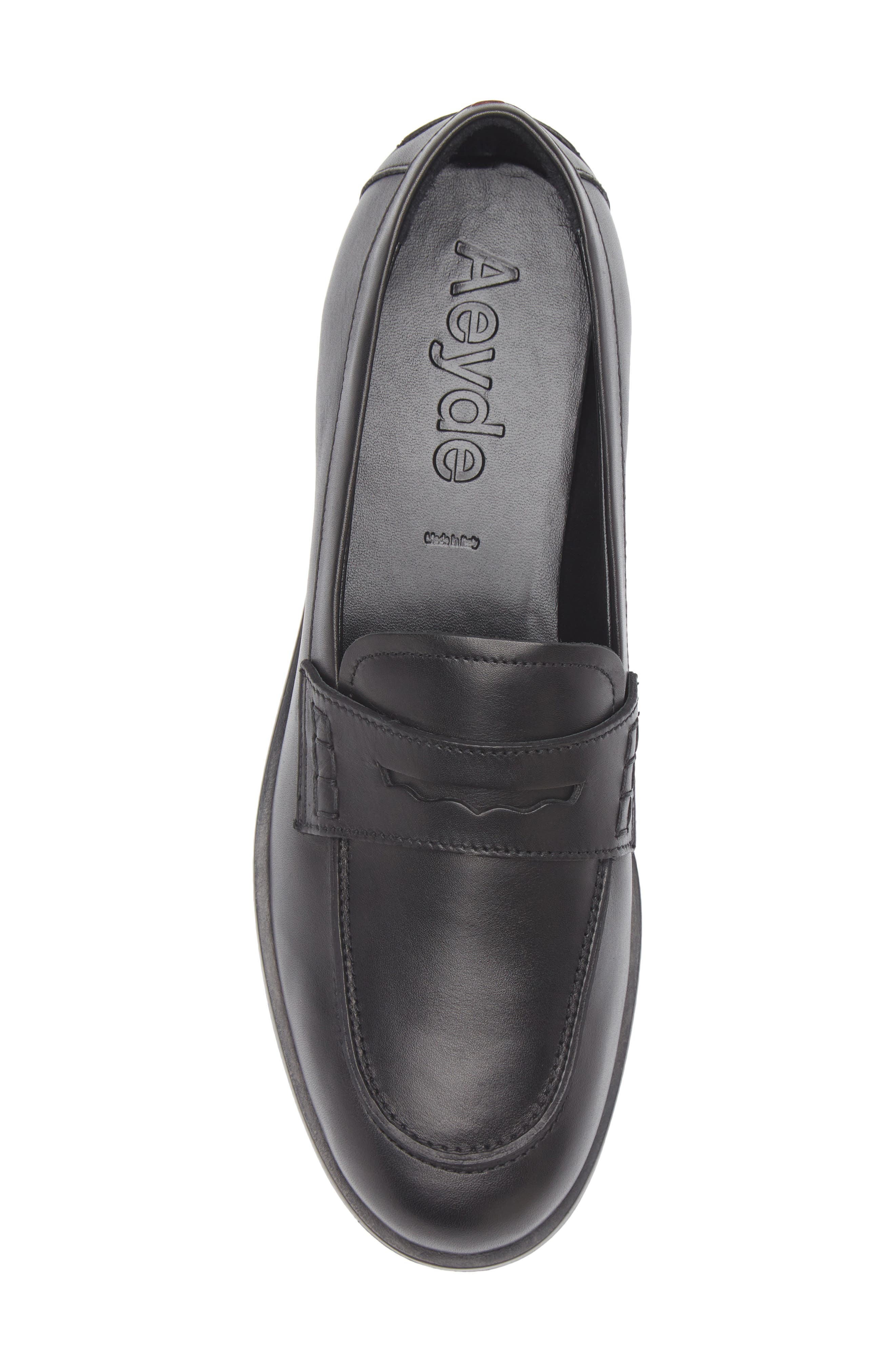 aeyde Oscar Penny Loafer in Black at Nordstrom - 5