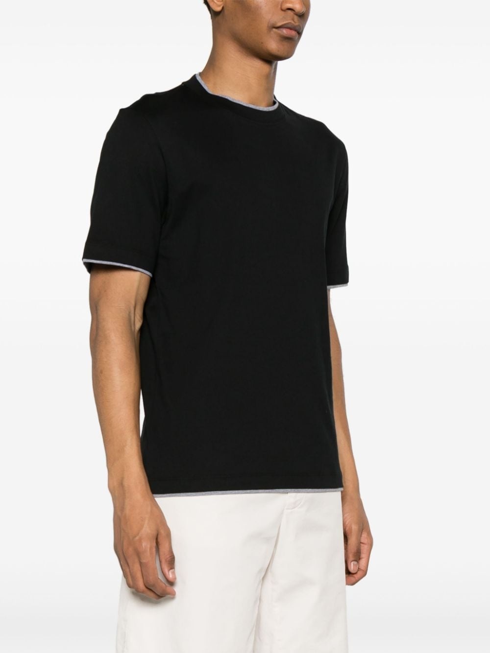 layered cotton T-shirt - 3