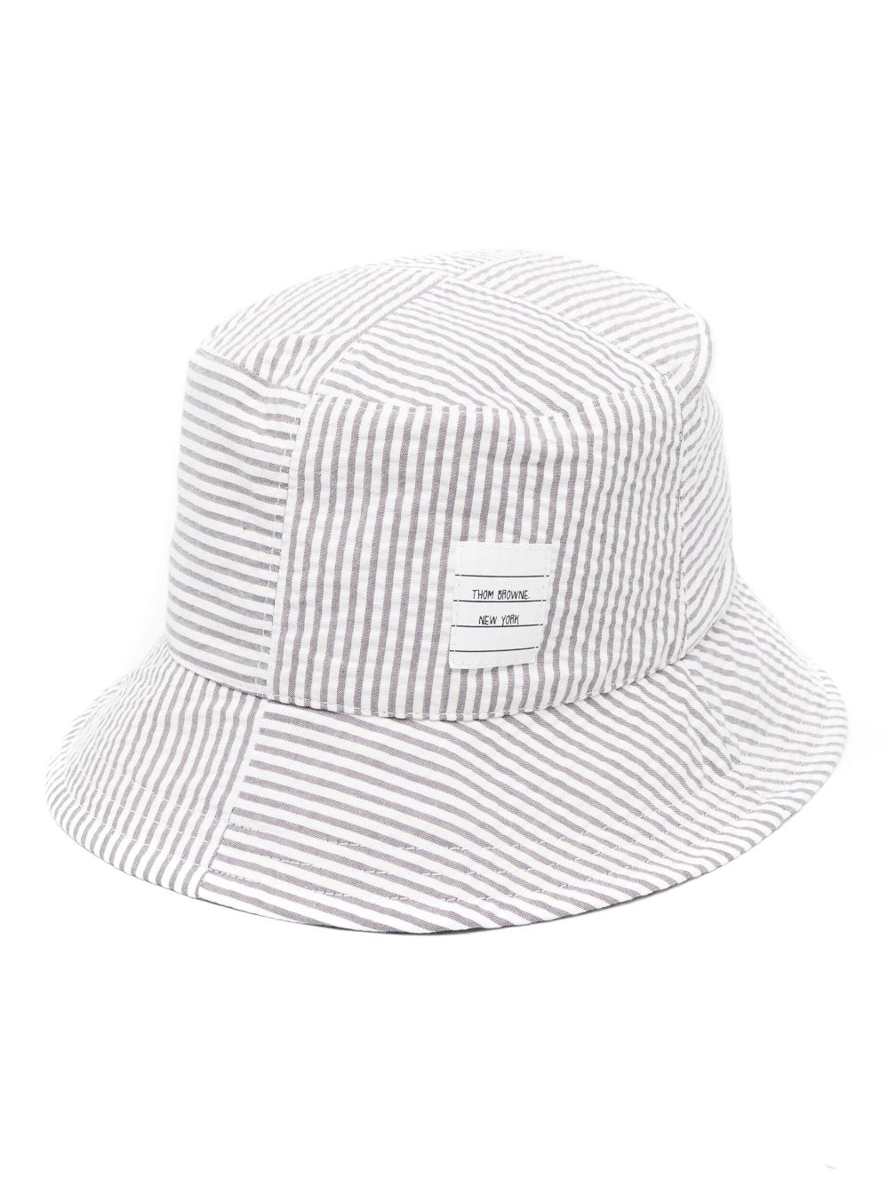 logo-patch striped bucket hat - 1