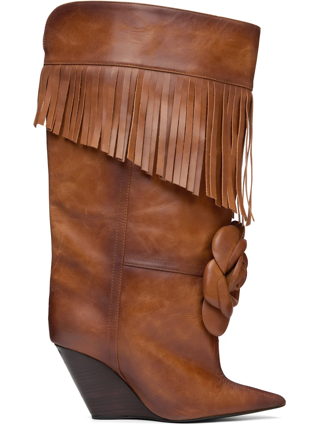Brown Rose Tall Boots - 1