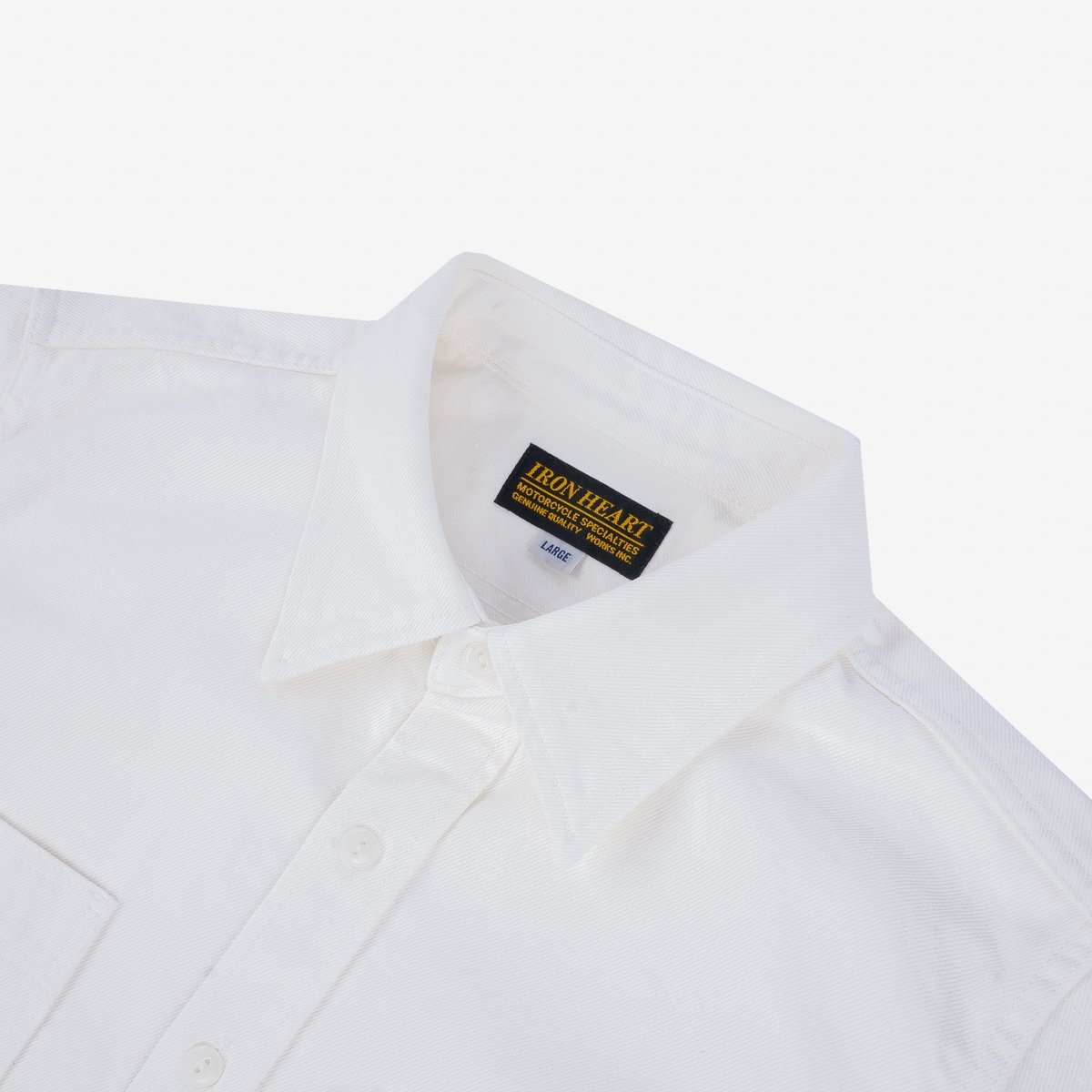 IHSH-391-WHT 13.5oz Denim Work Shirt - White - 7