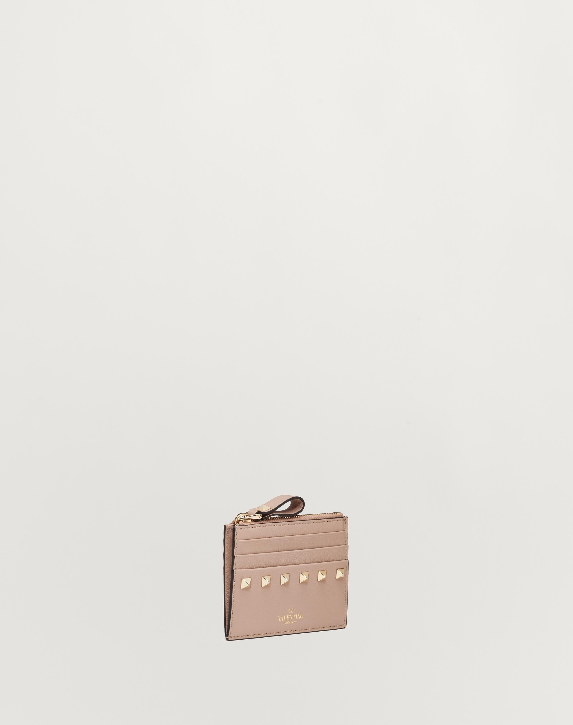 ROCKSTUD CALFSKIN CARDHOLDER WITH ZIPPER - 4