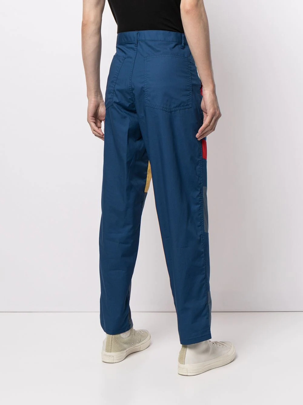 patchwork tapered trousers - 4