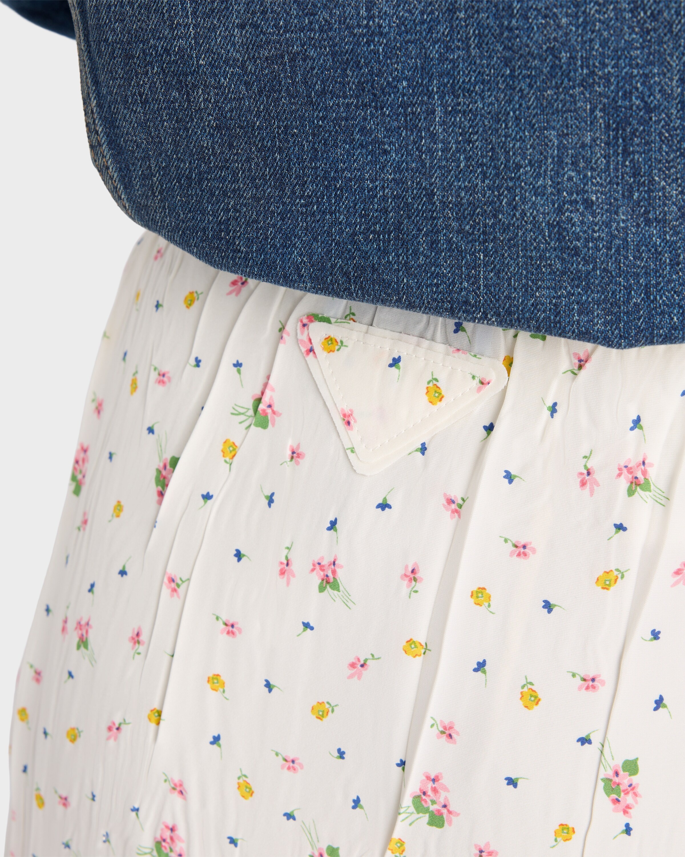Floral print pongé skirt - 6