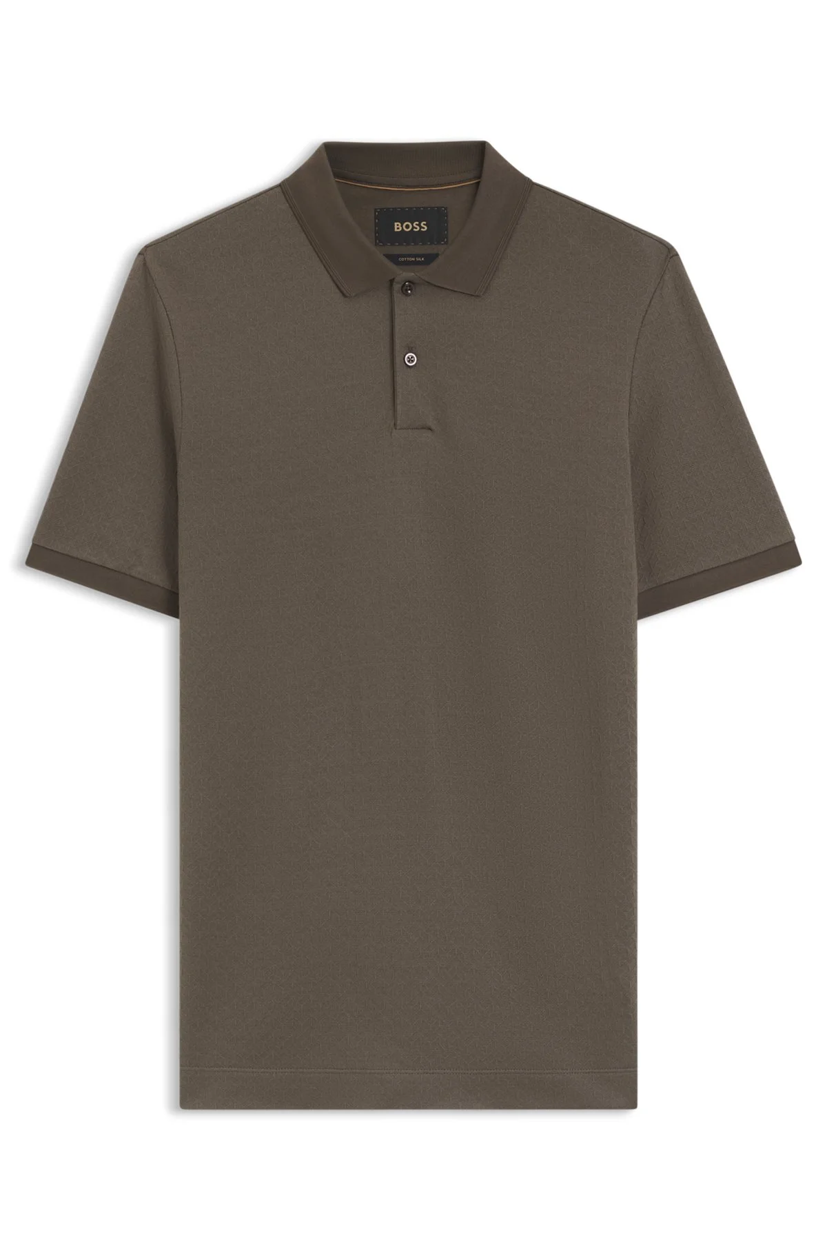 REGULAR-FIT POLO SHIRT IN COTTON-SILK JACQUARD - 1