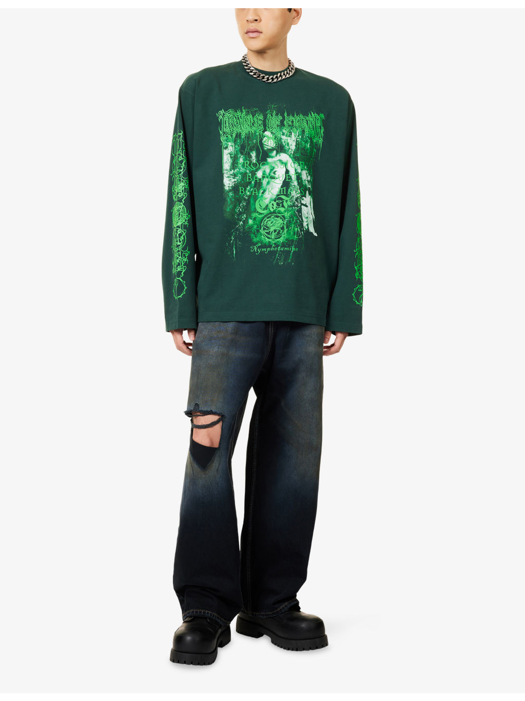 Nymphetamine Crewneck Cotton-Jersey Sweatshirt - 2