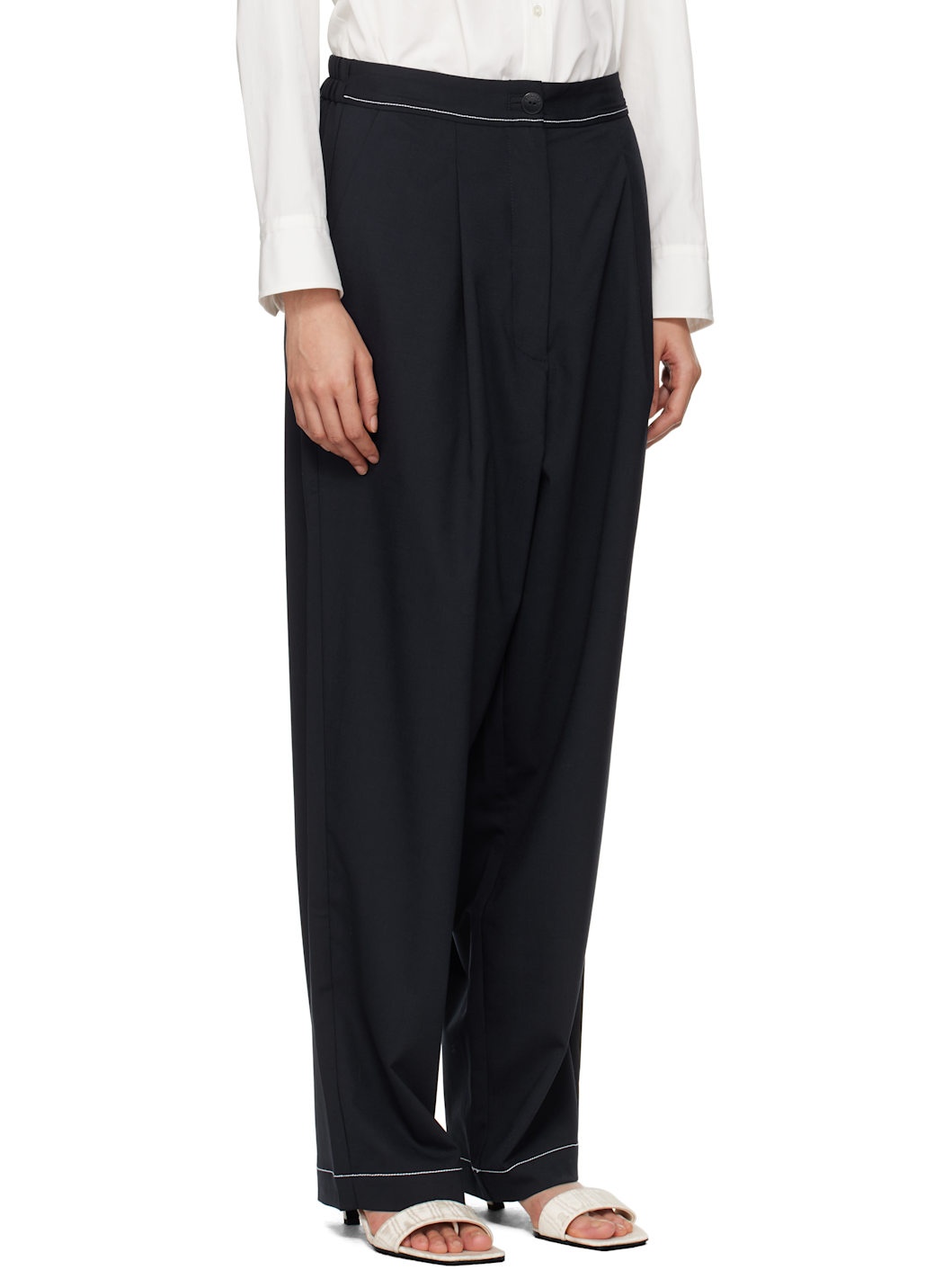Navy Tailoring Stitch Trousers - 2