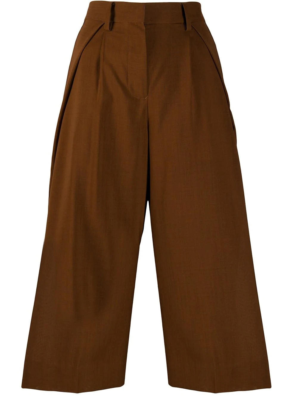 cropped wide leg trousers - 1