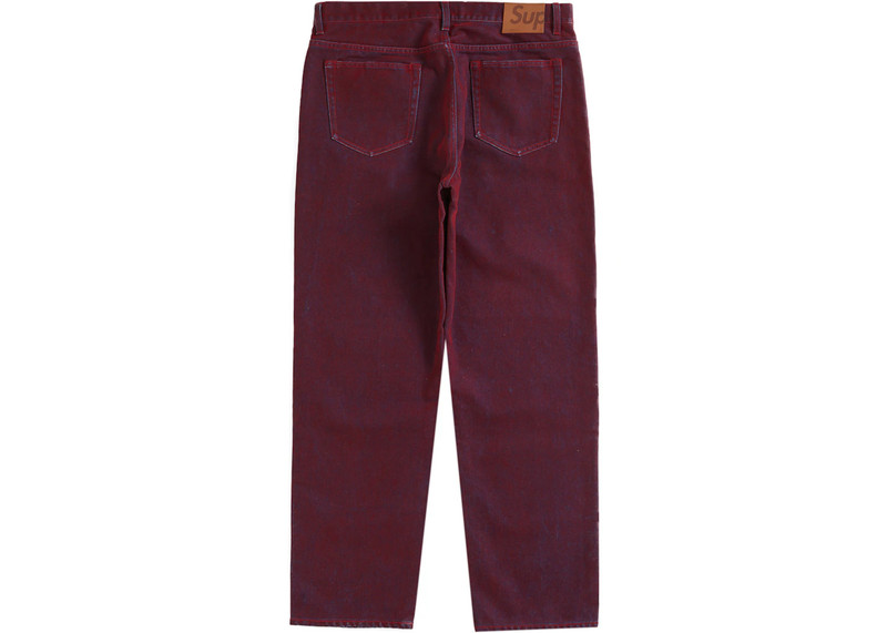 Supreme Supreme Flocked Regular Jean Red outlook