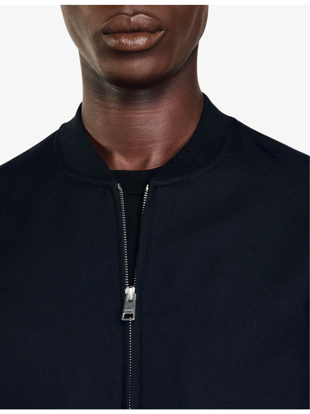 Regular-fit ribbed-collar wool-blend bomber jacket - 5