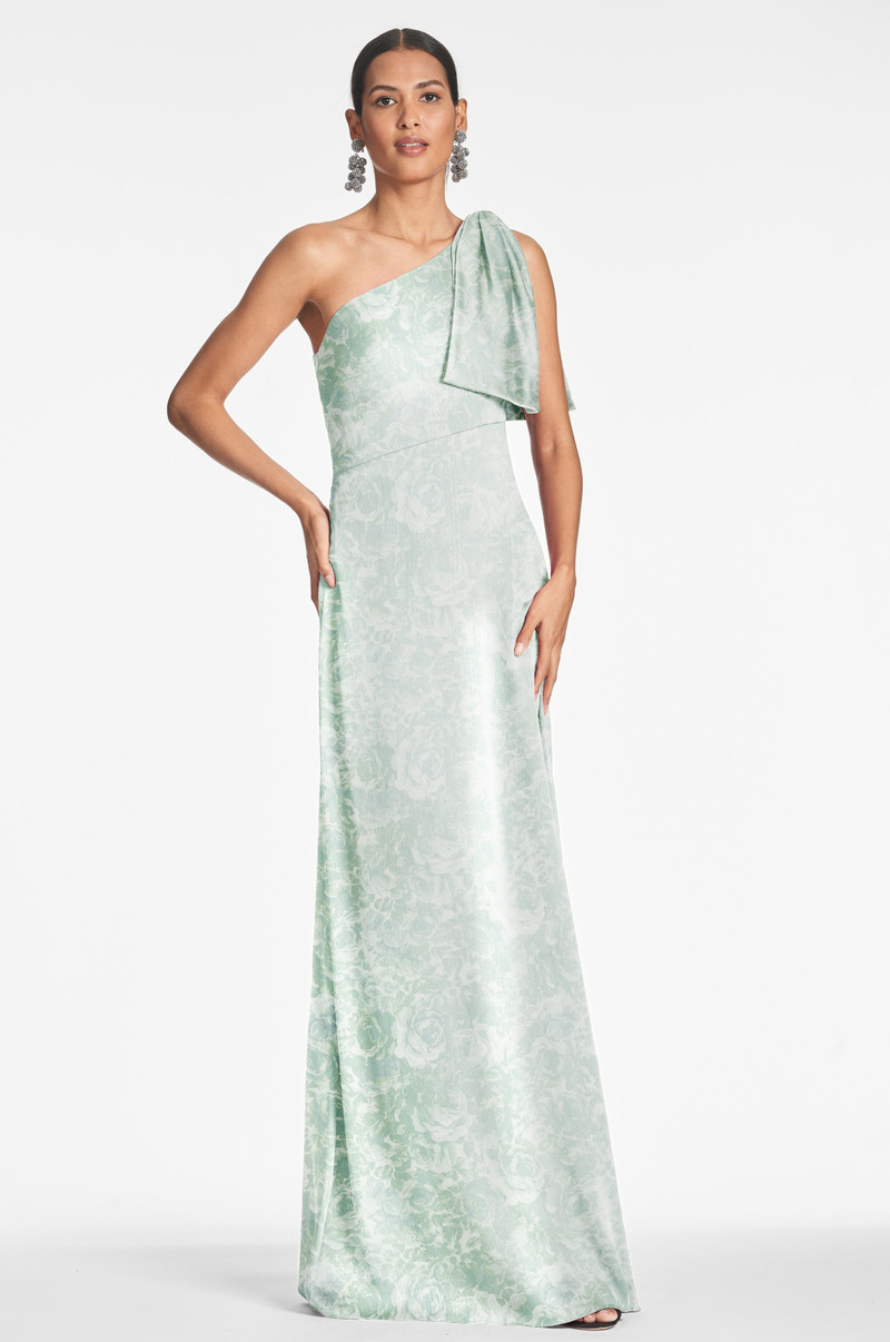 Chelsea Gown - Sage Painted Floral 3