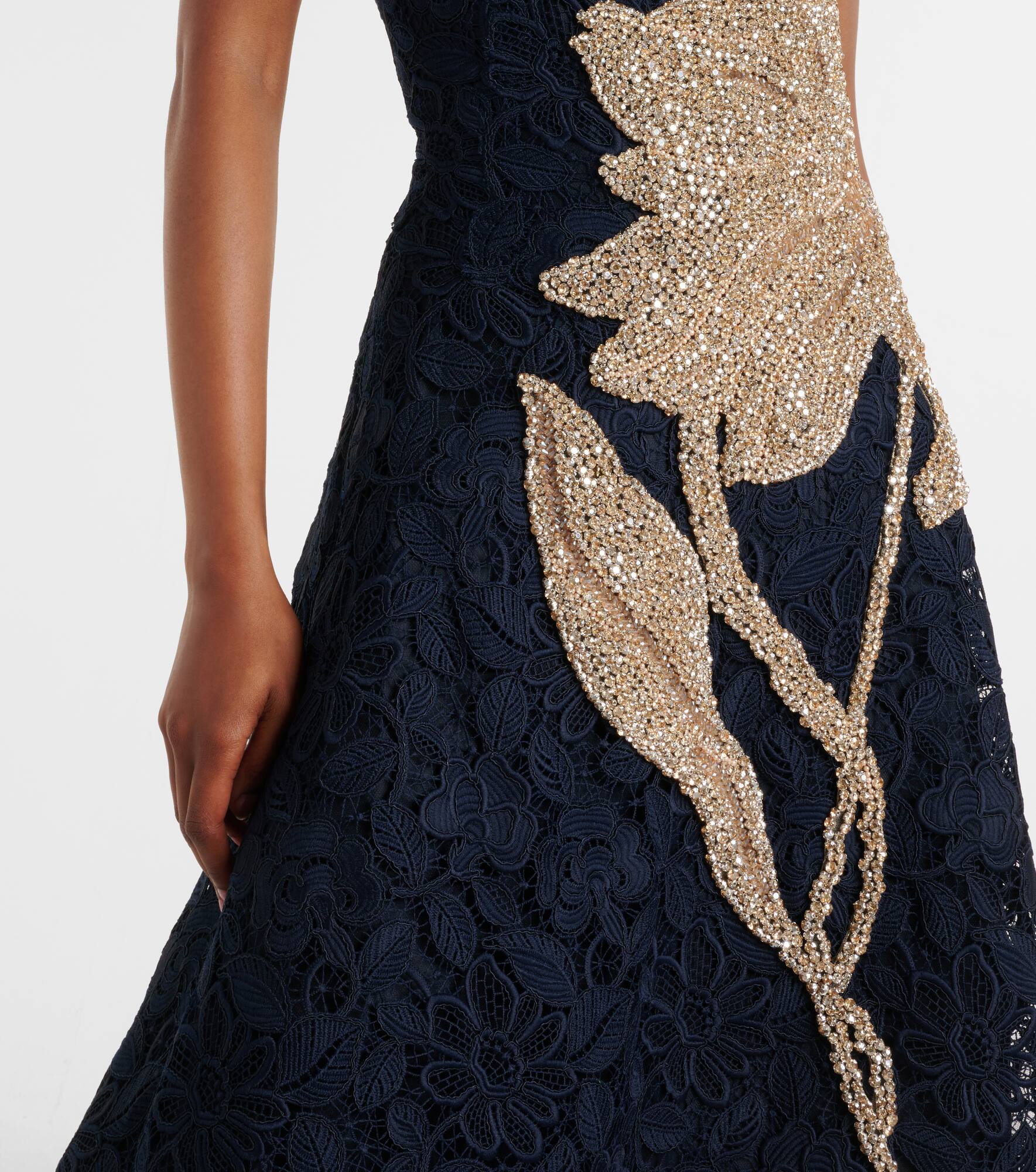 Mariela appliqué lace gown - 5