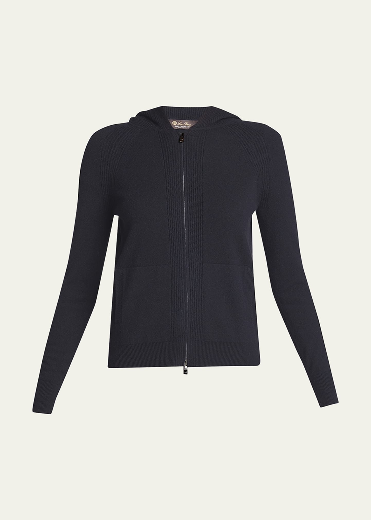 Merano Cashmere Zip-Front Hoodie Sweater - 1
