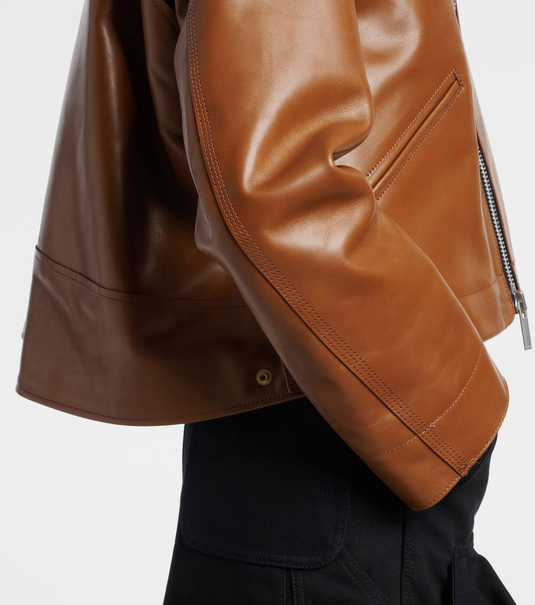x Carhatt asymmetric leather jacket - 5