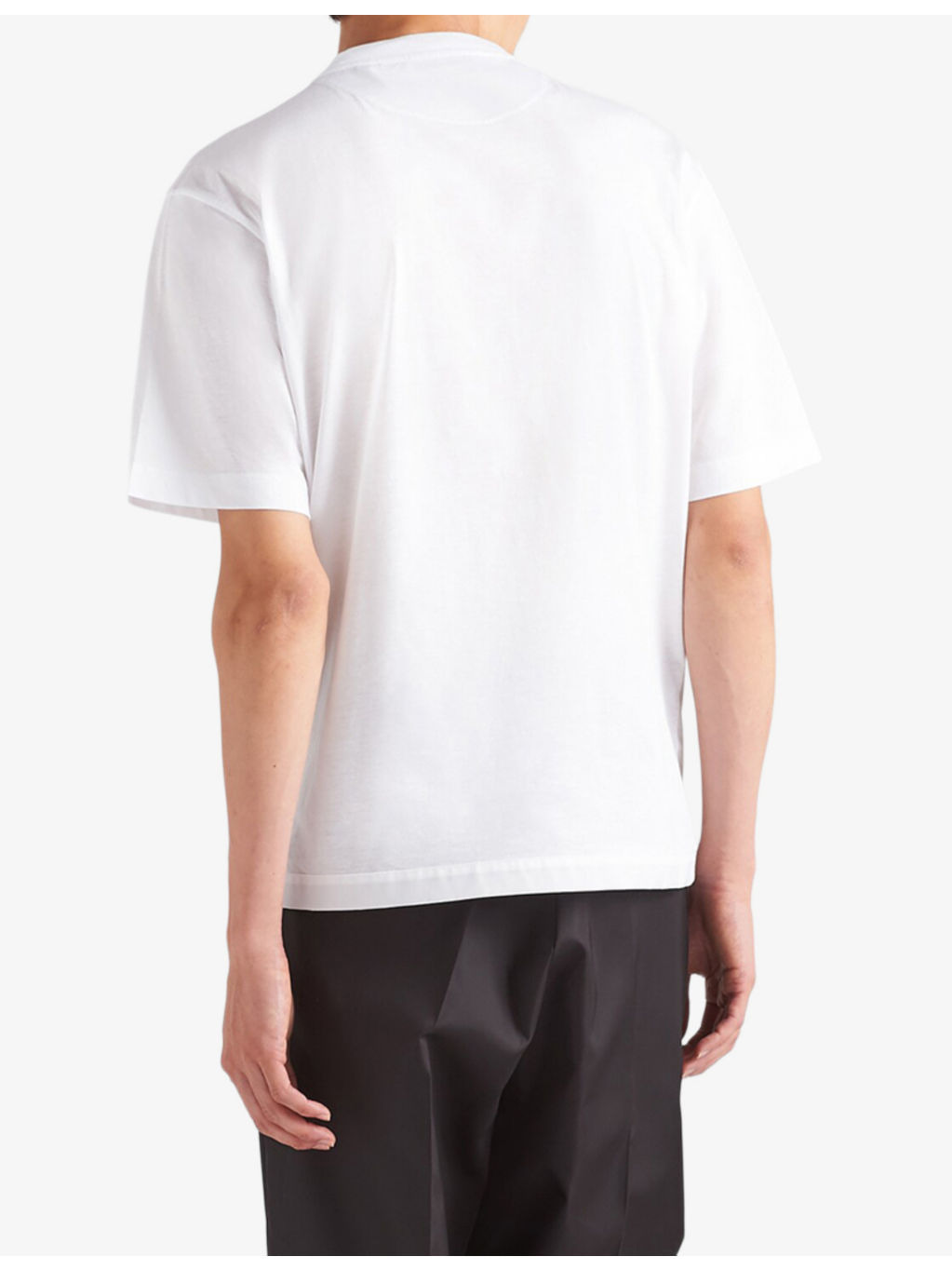 Re-Nylon brand-plaque cotton and recycled-nylon T-shirt - 4