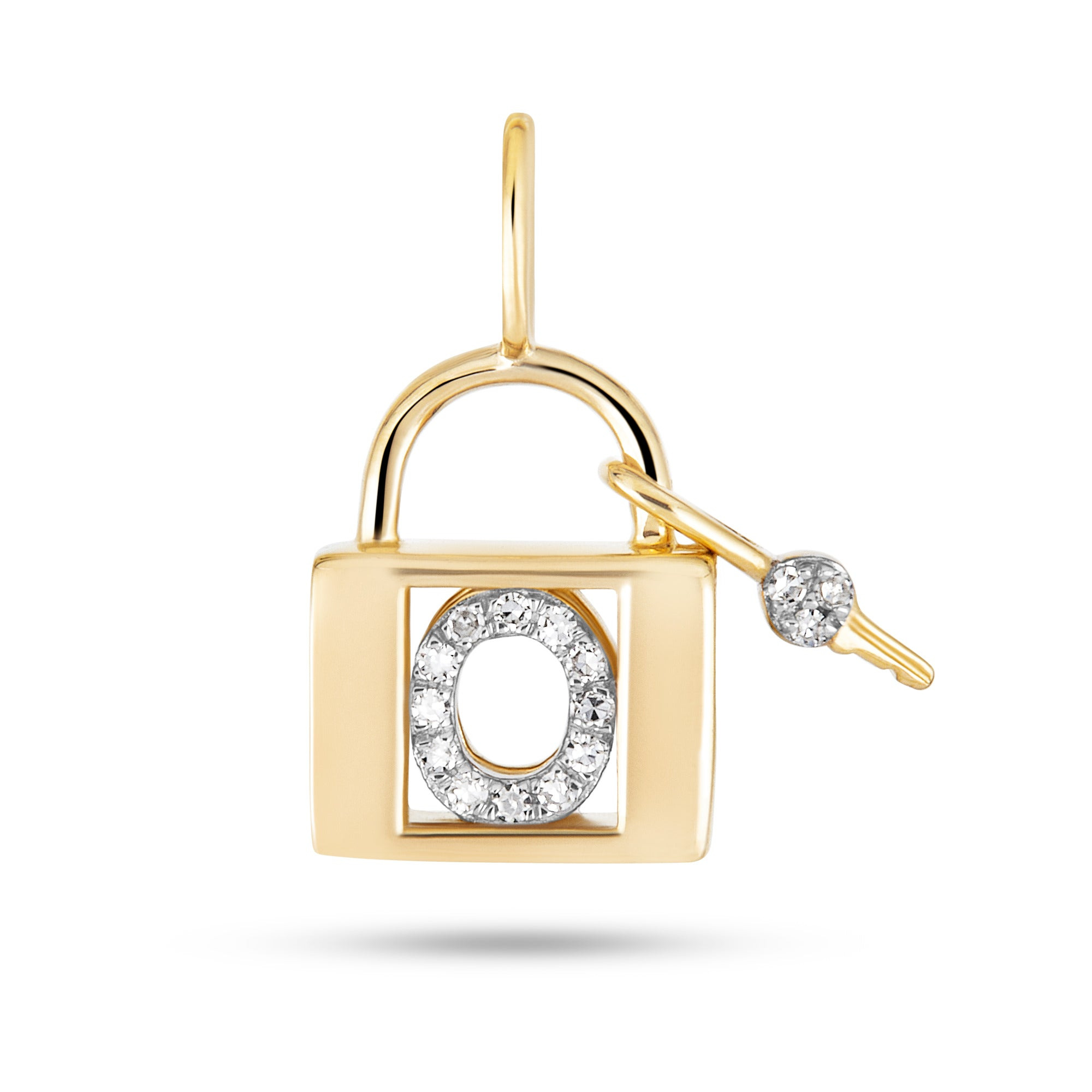 Love Lock Diamond Initial Charm - 19