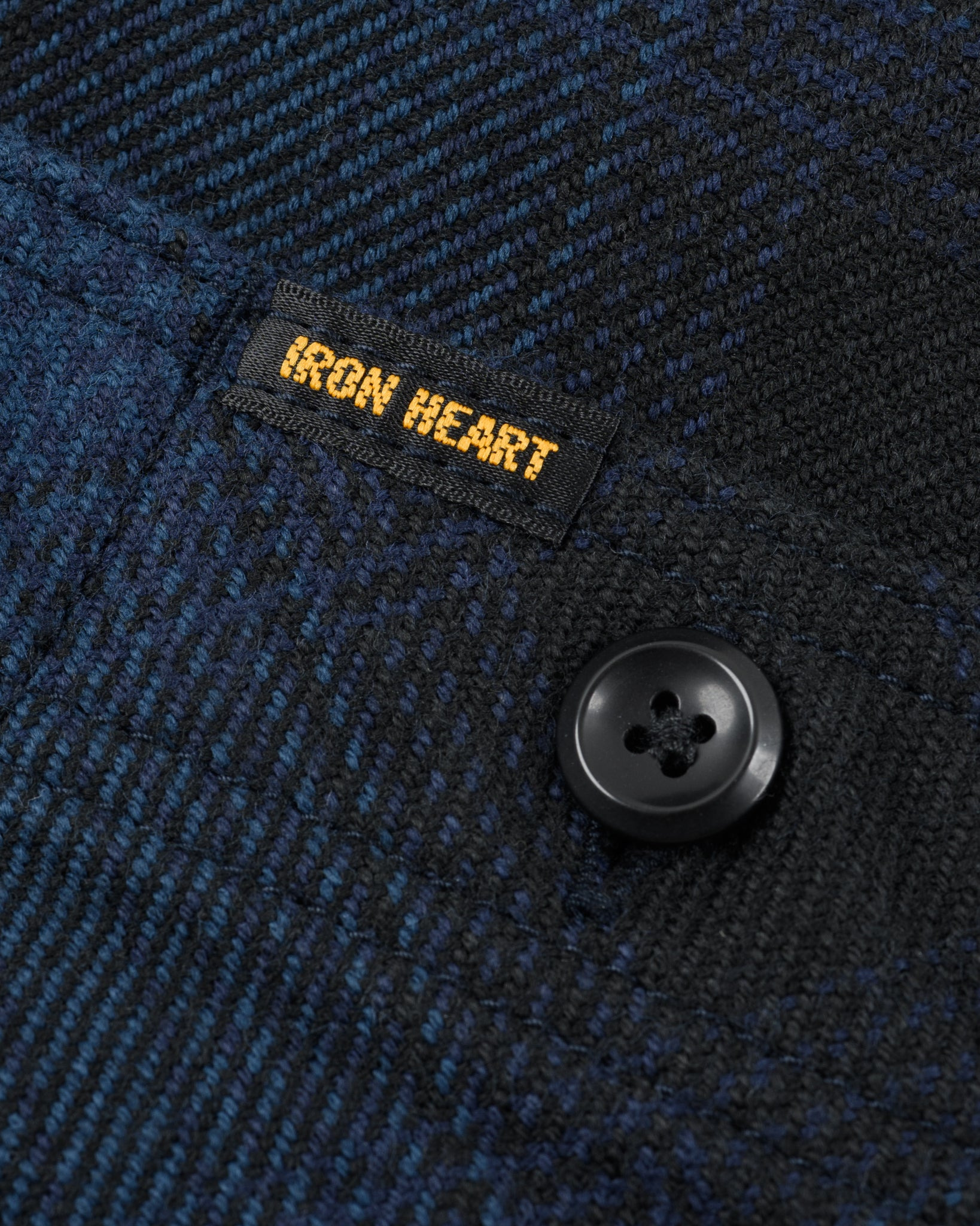 IHSH-265-NAV Ultra Heavy Flannel Ombré Check Work Shirt - Navy/Black - 14