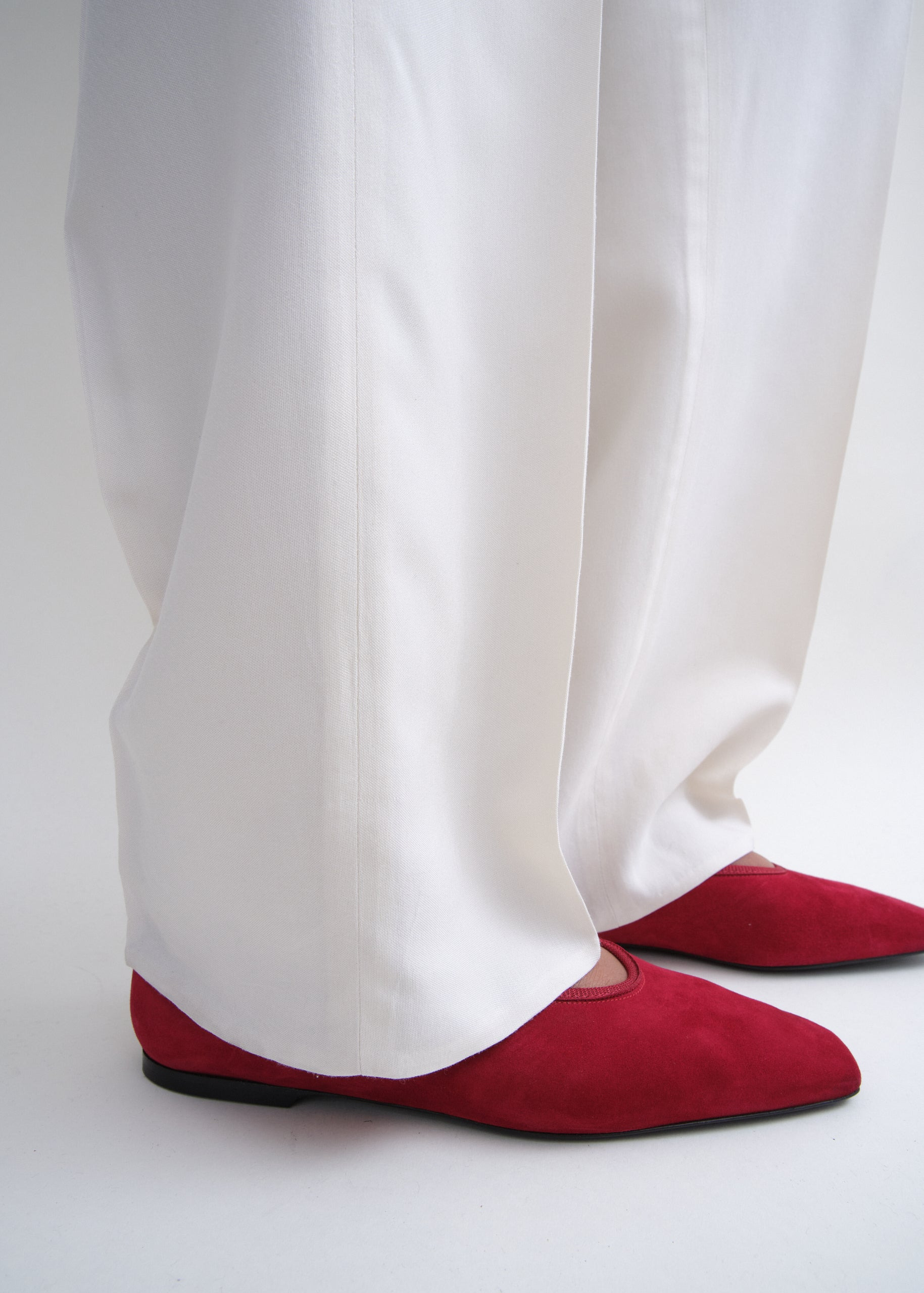 Minimalist suede ballerinas scarlet - 3