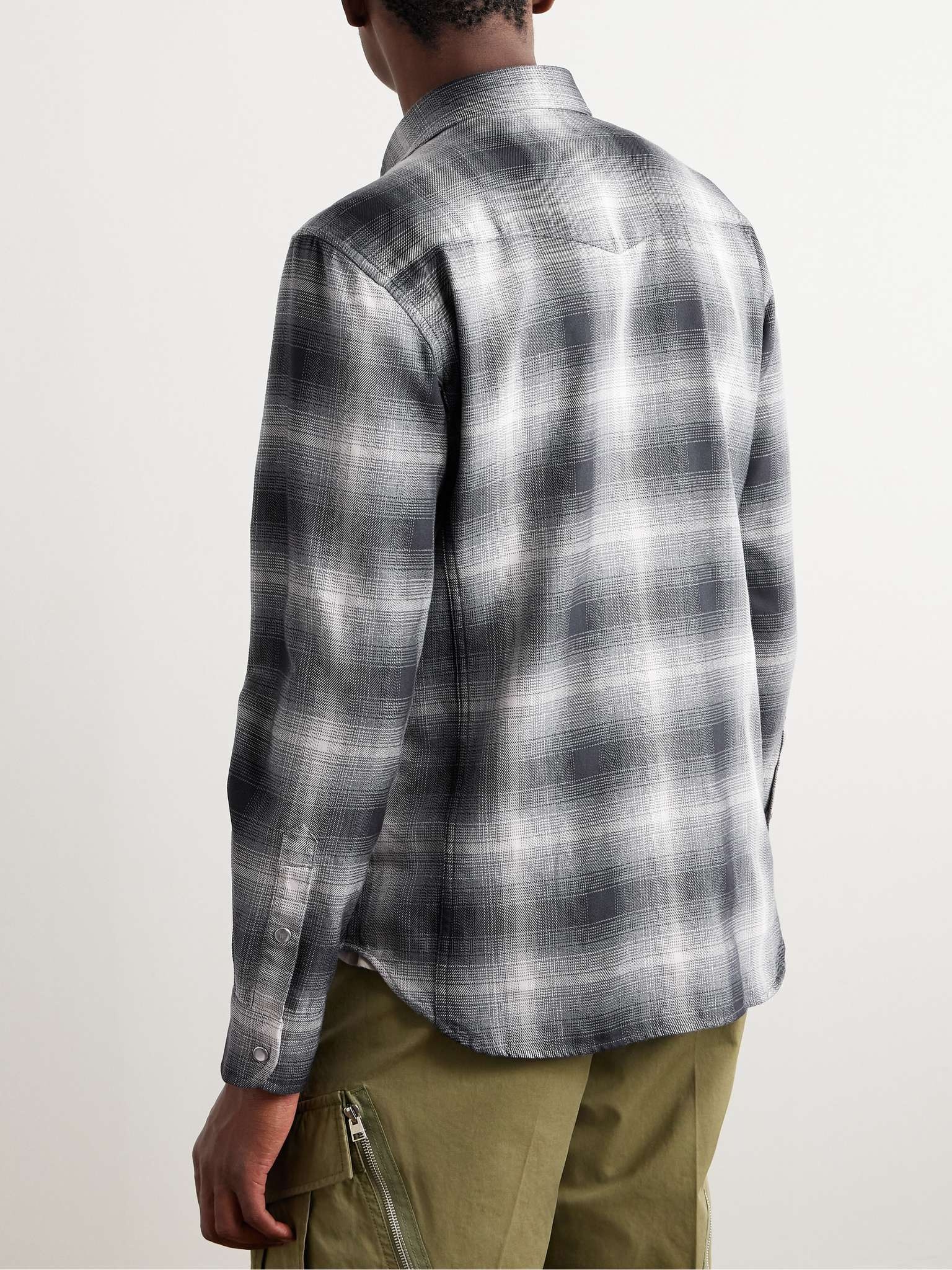 Checked Cotton-Flannel Western Shirt - 3