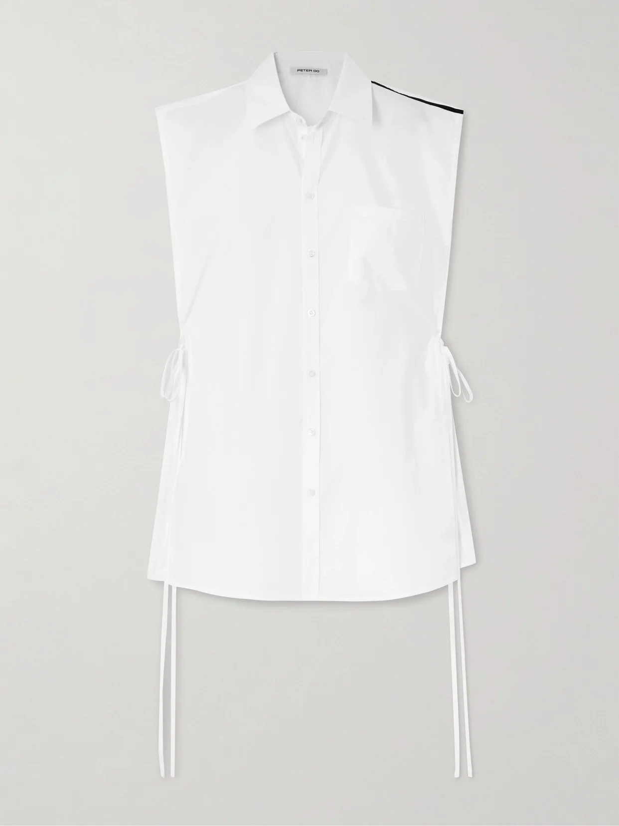 Peter Tie-detailed Cotton-poplin Blouse - 1