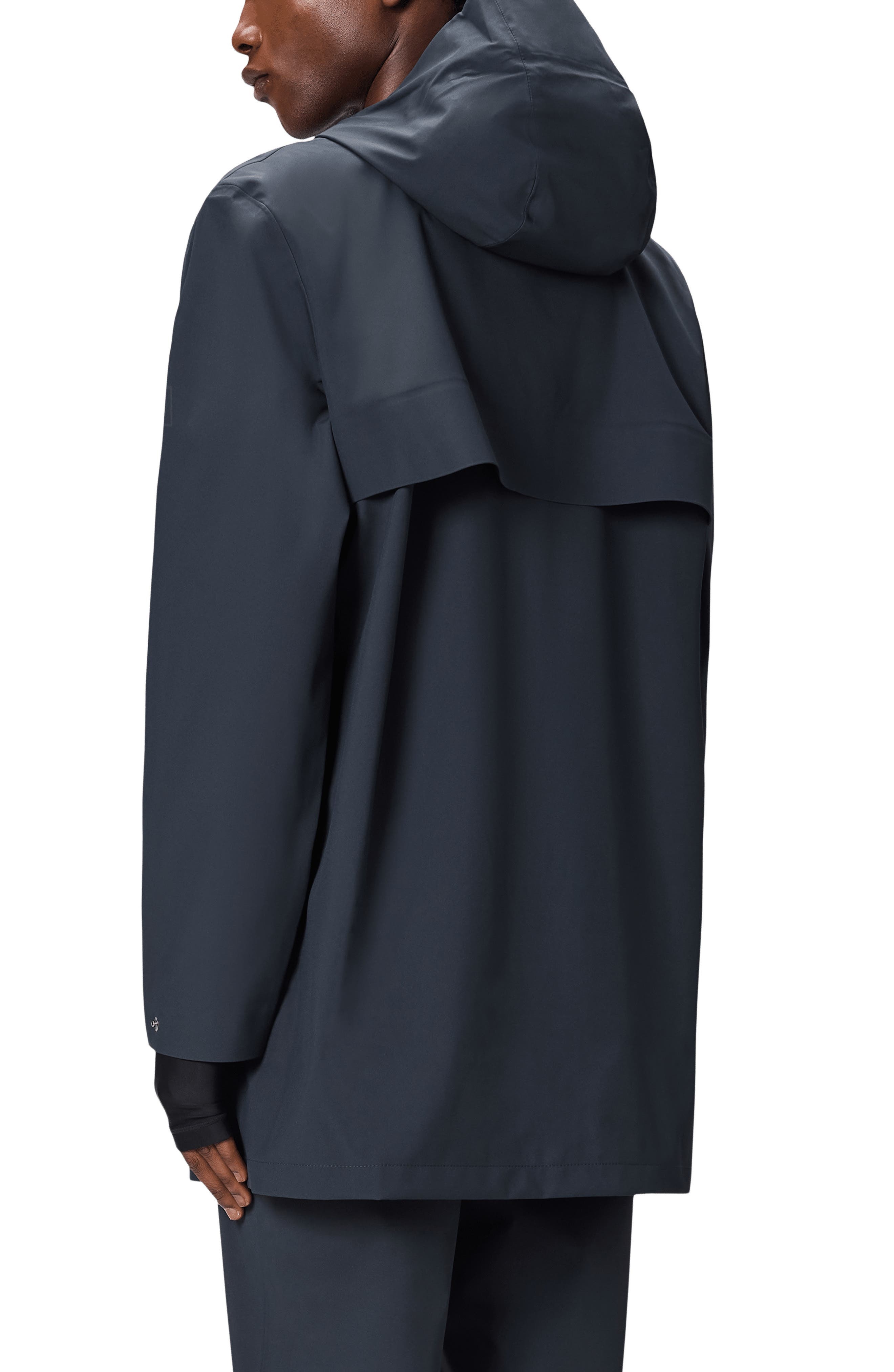 Rains Suva Hardshell Hooded Long Rain Jacket in Navy at Nordstrom - 2