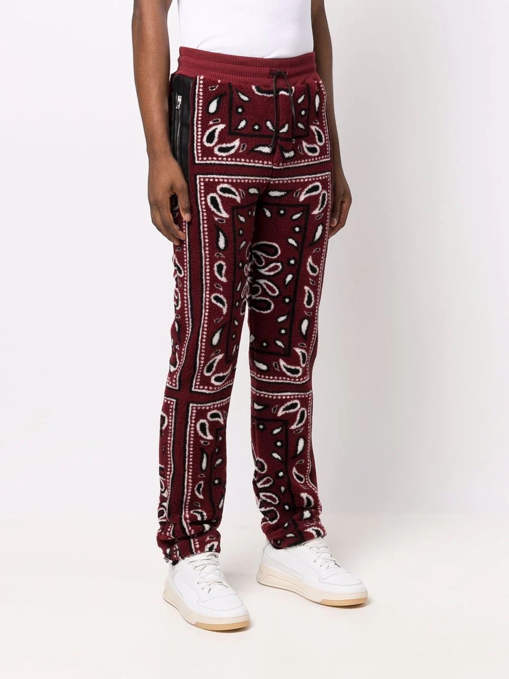 Bandana Paisley Polar Fleece Pants "Red" - 3