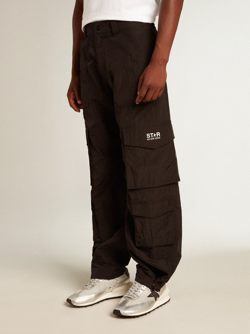 Golden Goose Black-colored ripstop nylon cargo pants outlook