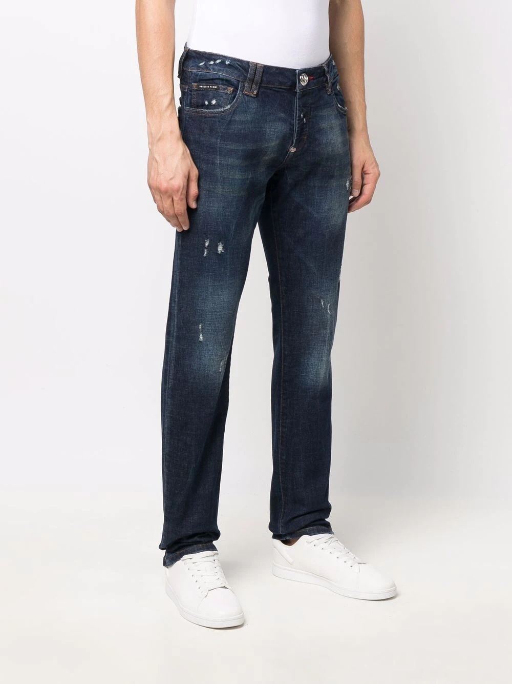 Destroyed straight-cut jeans - 3