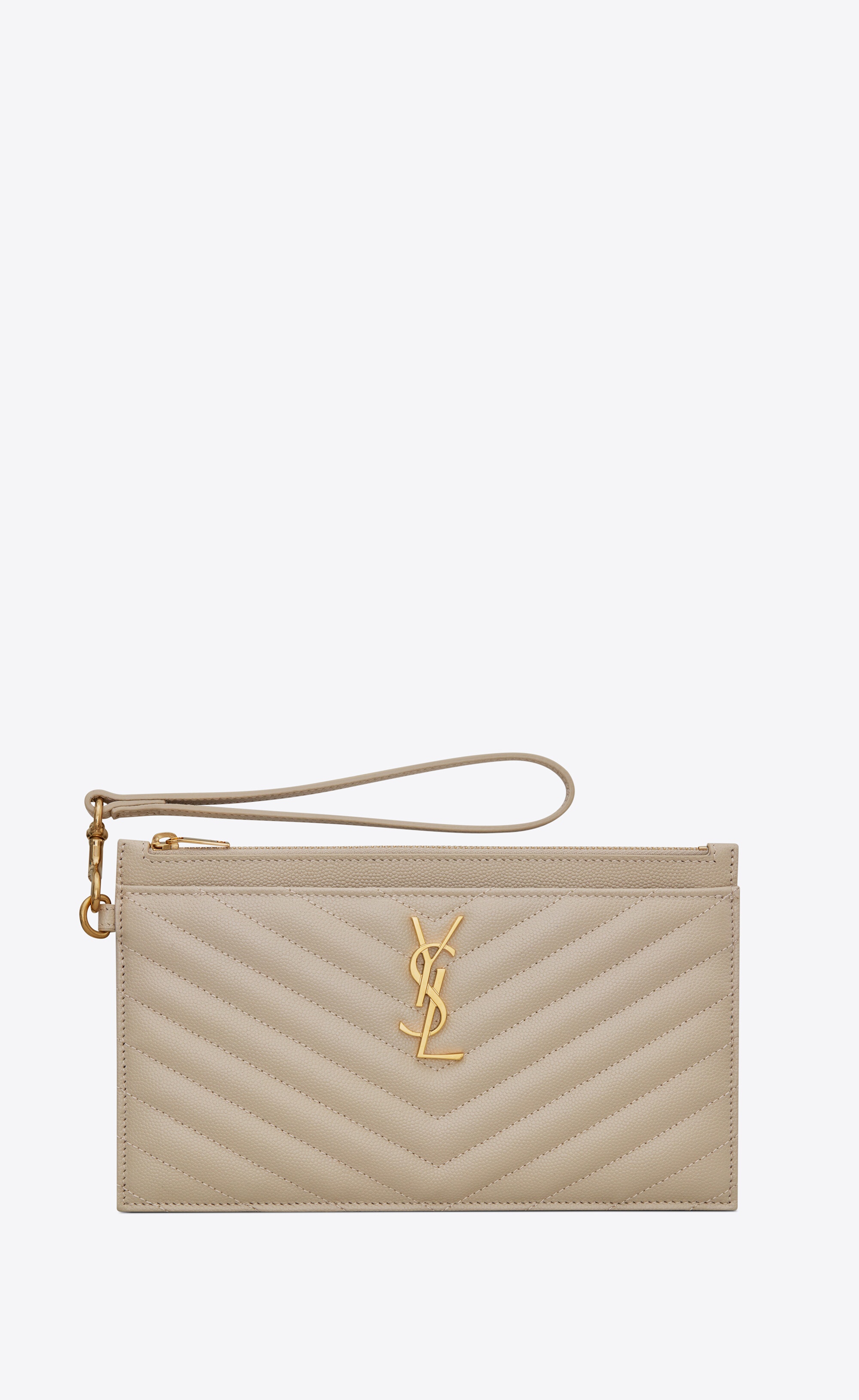 monogram bill pouch in grain de poudre embossed leather - 1